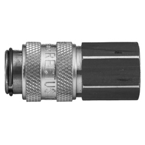 45593195 Coupling - Dry Break - Female Thread Double shut-off quick couplings with flatsealing or dry-break system for leak-free design. (KL series). On the coupling and plug, our leak-free coupling systems have valves that build up no dead-space volume. As such, when the connection is broken, no drops of the medium being channelled are able to escape. This variant is especially suitable for transporting aggressive media or in sensitive environments like in cleanrooms.