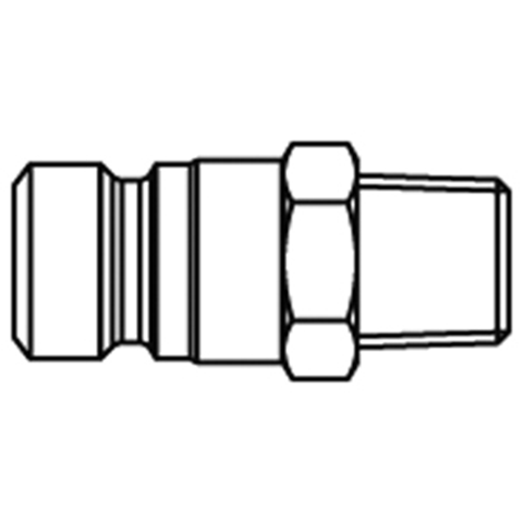 45670500 Nippel - Enkel Afsluitend - Buitendraad Enkel afsluitende ( single shut-off) snelkoppelingen werken zonder klep in de nippel. De doorstroming wordt gestagneerd zodra de verbinding wordt verbroken. (Rectus SF series)