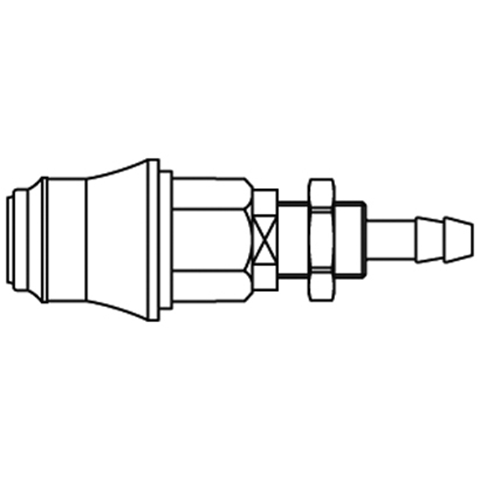 48830835 Coupling - Double Shut-off - Panel Mount Double shut-off quick coupler (KB serie) On the double shut-off systems, after disconnection, the flow stops both in the coupling and in the plug. The medium remains in the hose in both connecting lines, the pressure is held constant and will not be released.