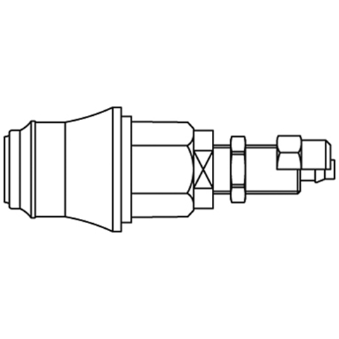 48830870 Coupling - Double Shut-off - Panel Mount Double shut-off quick coupler (KB serie) On the double shut-off systems, after disconnection, the flow stops both in the coupling and in the plug. The medium remains in the hose in both connecting lines, the pressure is held constant and will not be released.