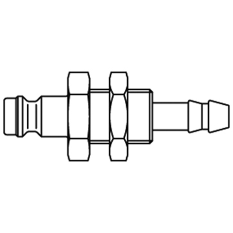 48831185 Nippel - Enkel Afsluitend - Schotbevestiging Enkel afsluitende ( single shut-off) snelkoppelingen werken zonder klep in de nippel. De doorstroming wordt gestagneerd zodra de verbinding wordt verbroken. (Rectus SF series)