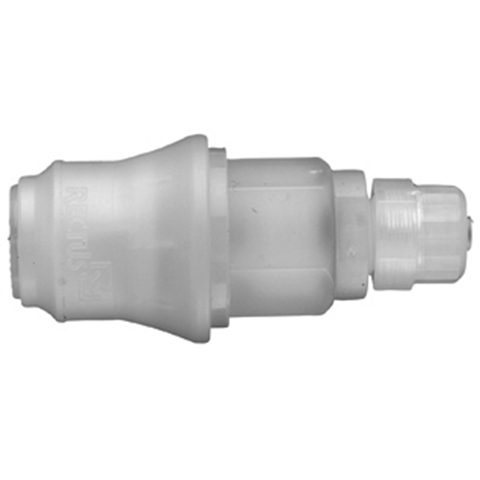 48960220 Coupling - Double Shut-off - Plastic Hose Connection Double shut-off quick coupler (KB serie) On the double shut-off systems, after disconnection, the flow stops both in the coupling and in the plug. The medium remains in the hose in both connecting lines, the pressure is held constant and will not be released.