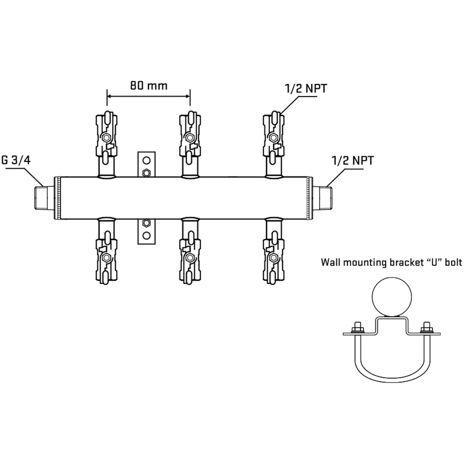 M506A010431 Manifolds Stainless Steel Double Sided