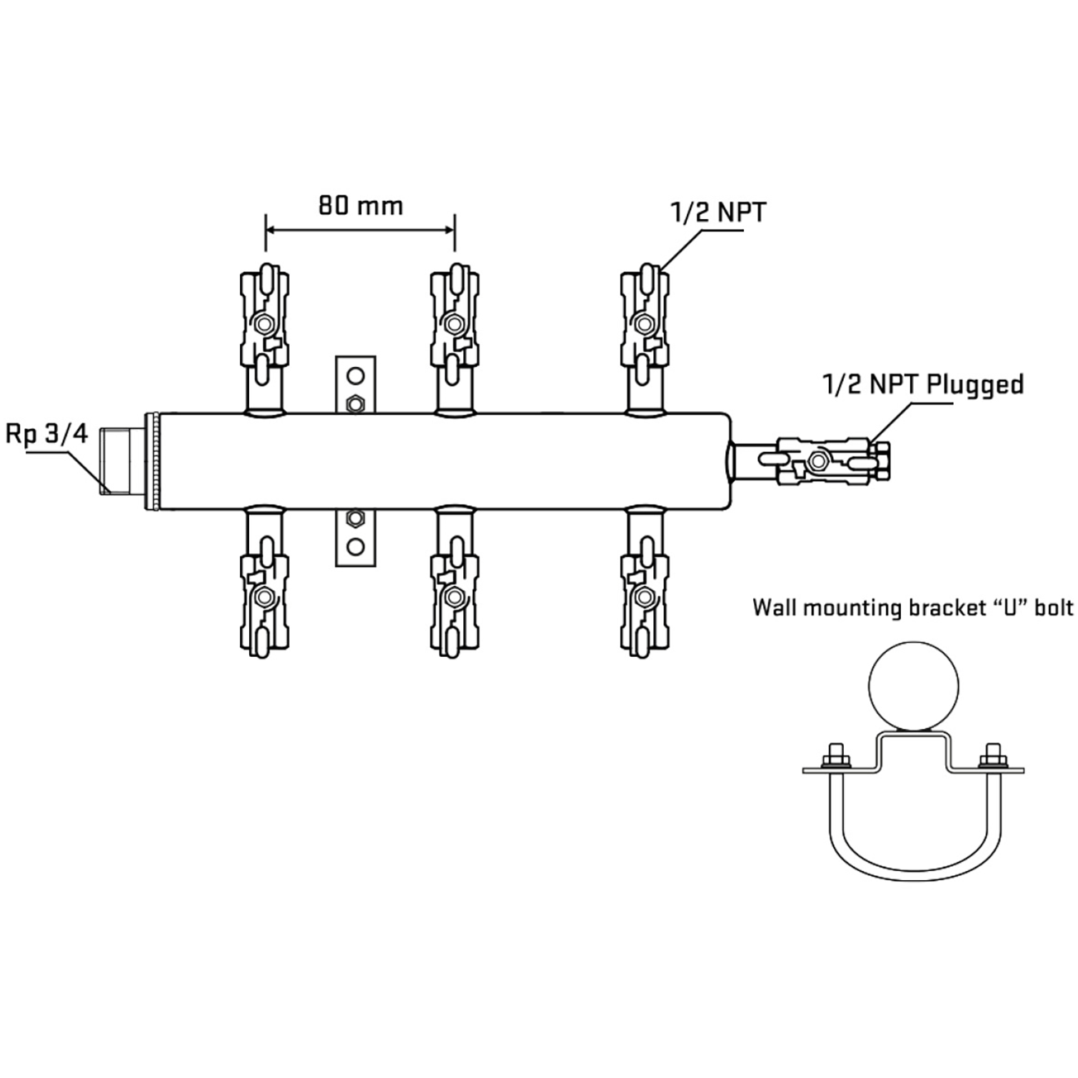 M506A010611 Manifolds Stainless Steel Double Sided