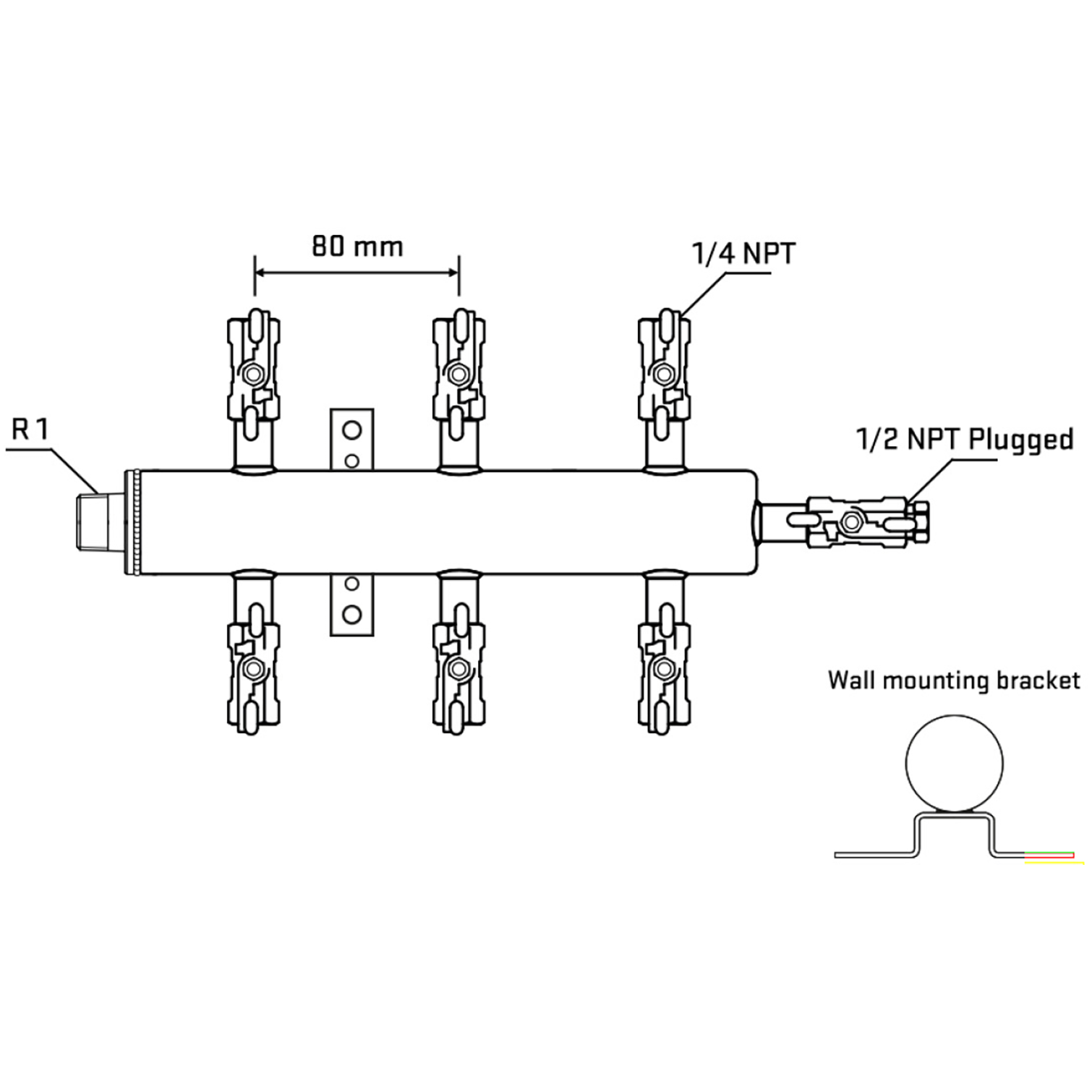 M506A020512 Manifolds Stainless Steel Double Sided