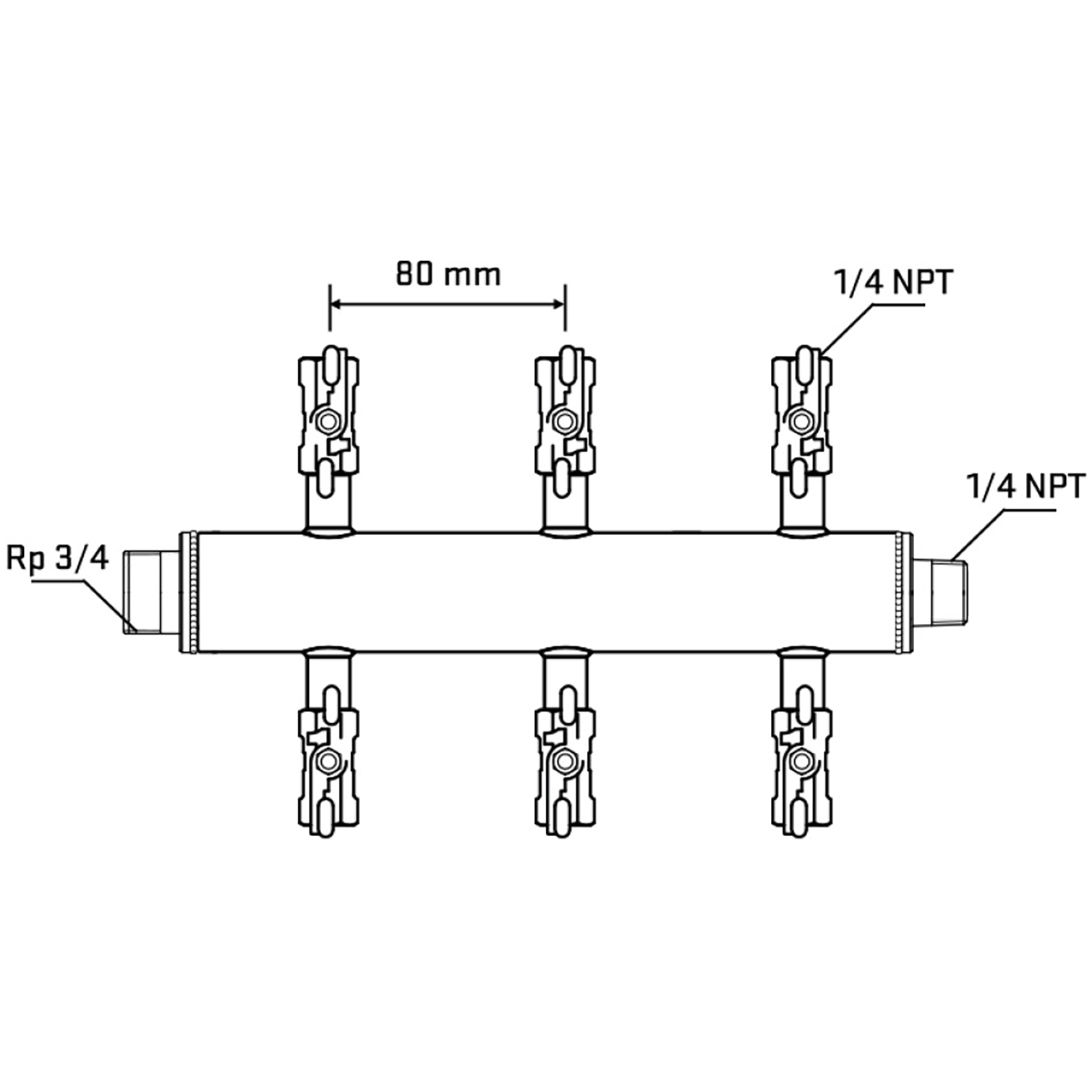 M506A020640 Manifolds Stainless Steel Double Sided