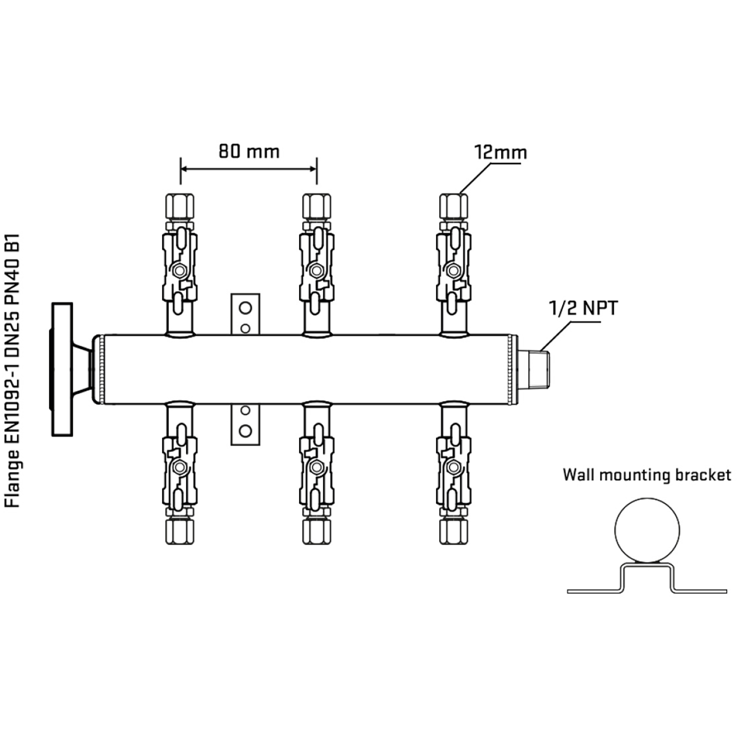 M506A030332 Manifolds Stainless Steel Double Sided