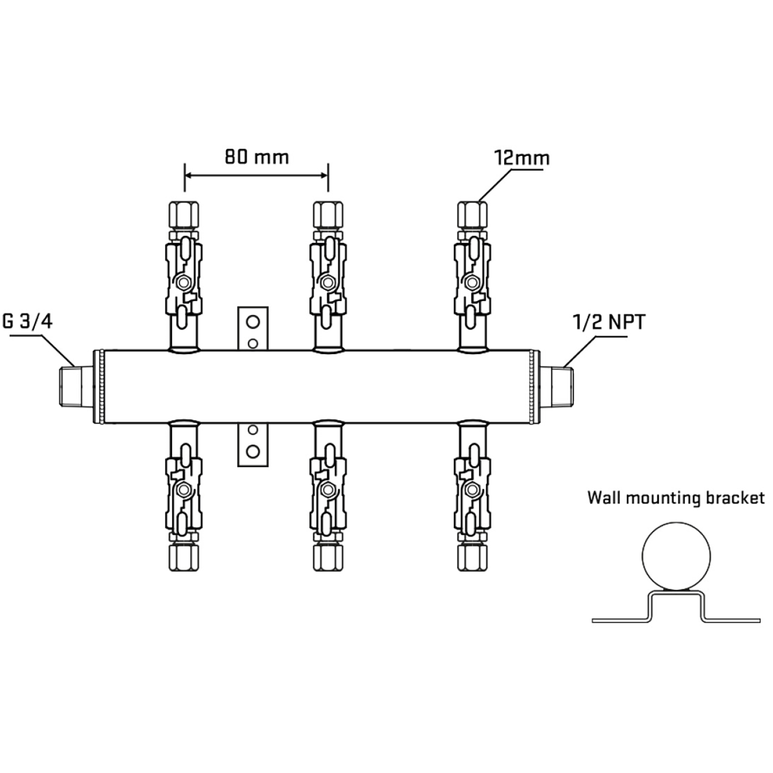 M506A030432 Manifolds Stainless Steel Double Sided