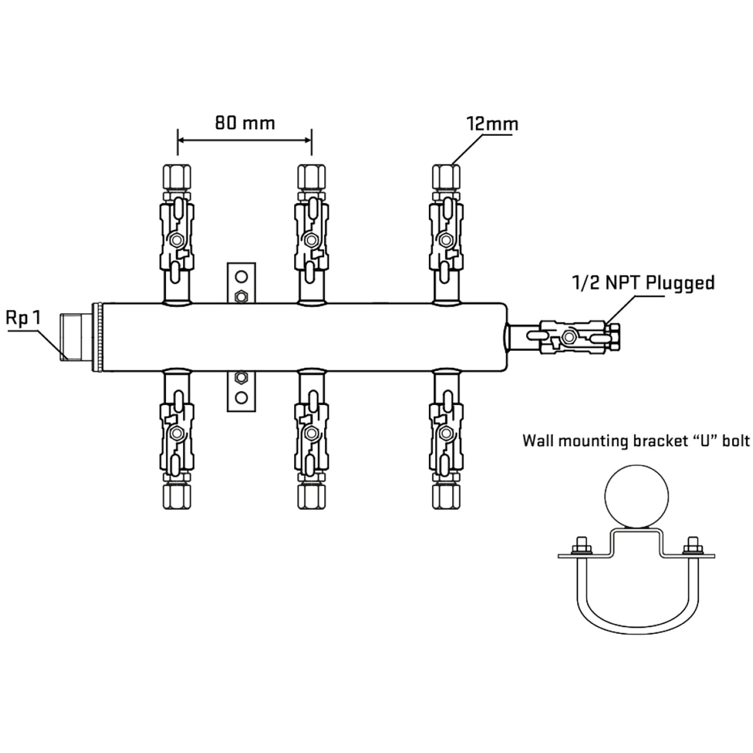 M506A040711 Manifolds Stainless Steel Double Sided