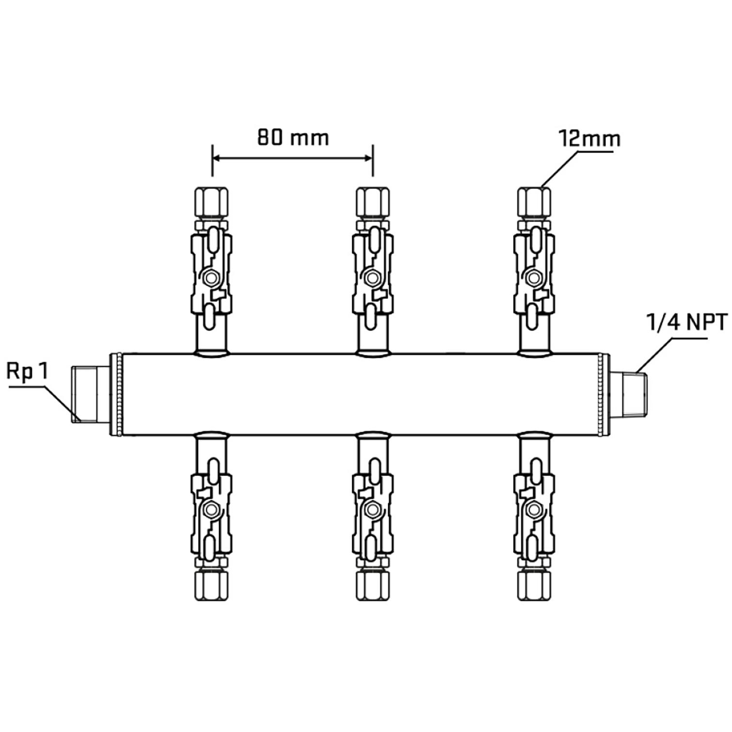M506A040740 Manifolds Stainless Steel Double Sided