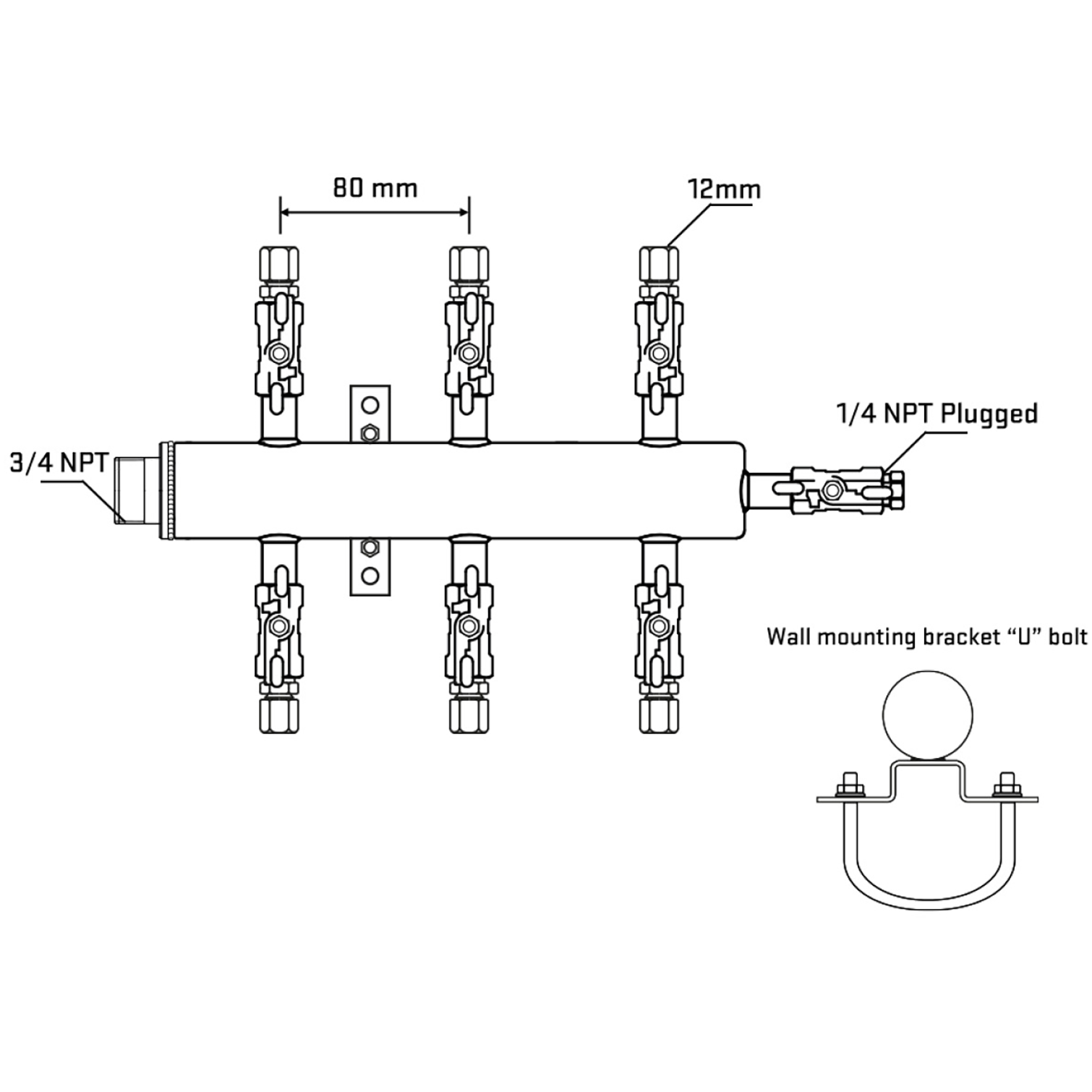 M506A041021 Manifolds Stainless Steel Double Sided
