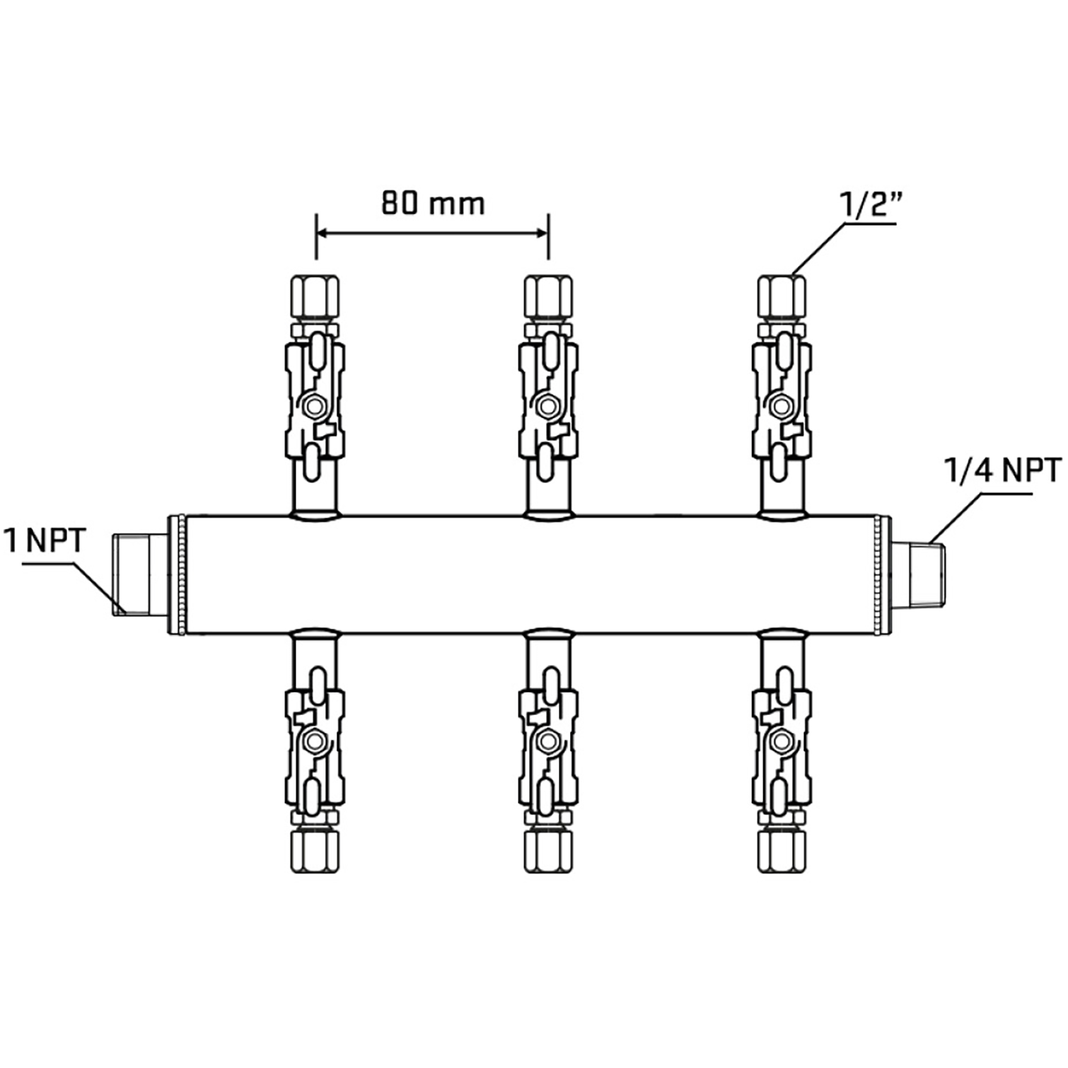 M506A051140 Manifolds Stainless Steel Double Sided