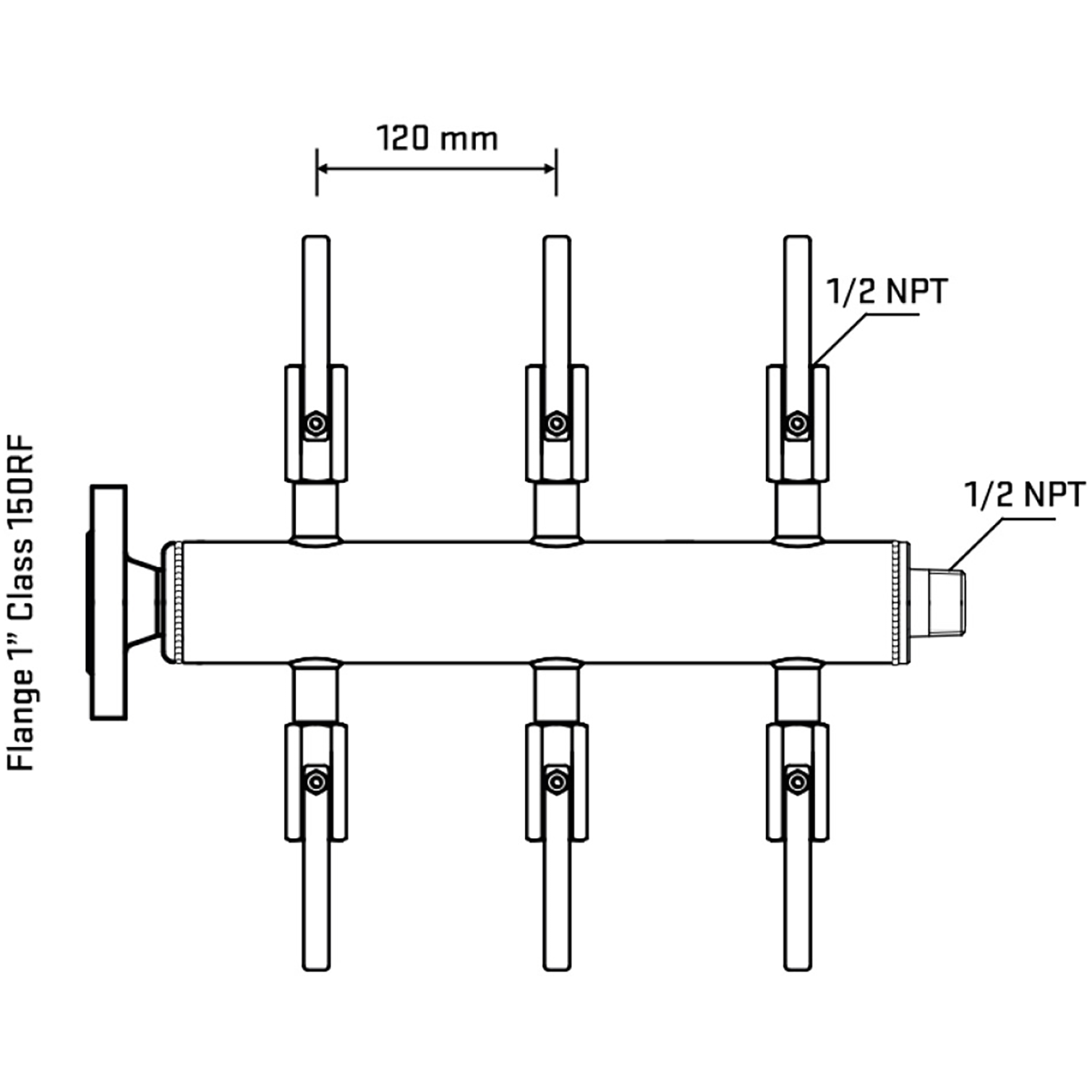 M506B080130 Manifolds Stainless Steel Double Sided