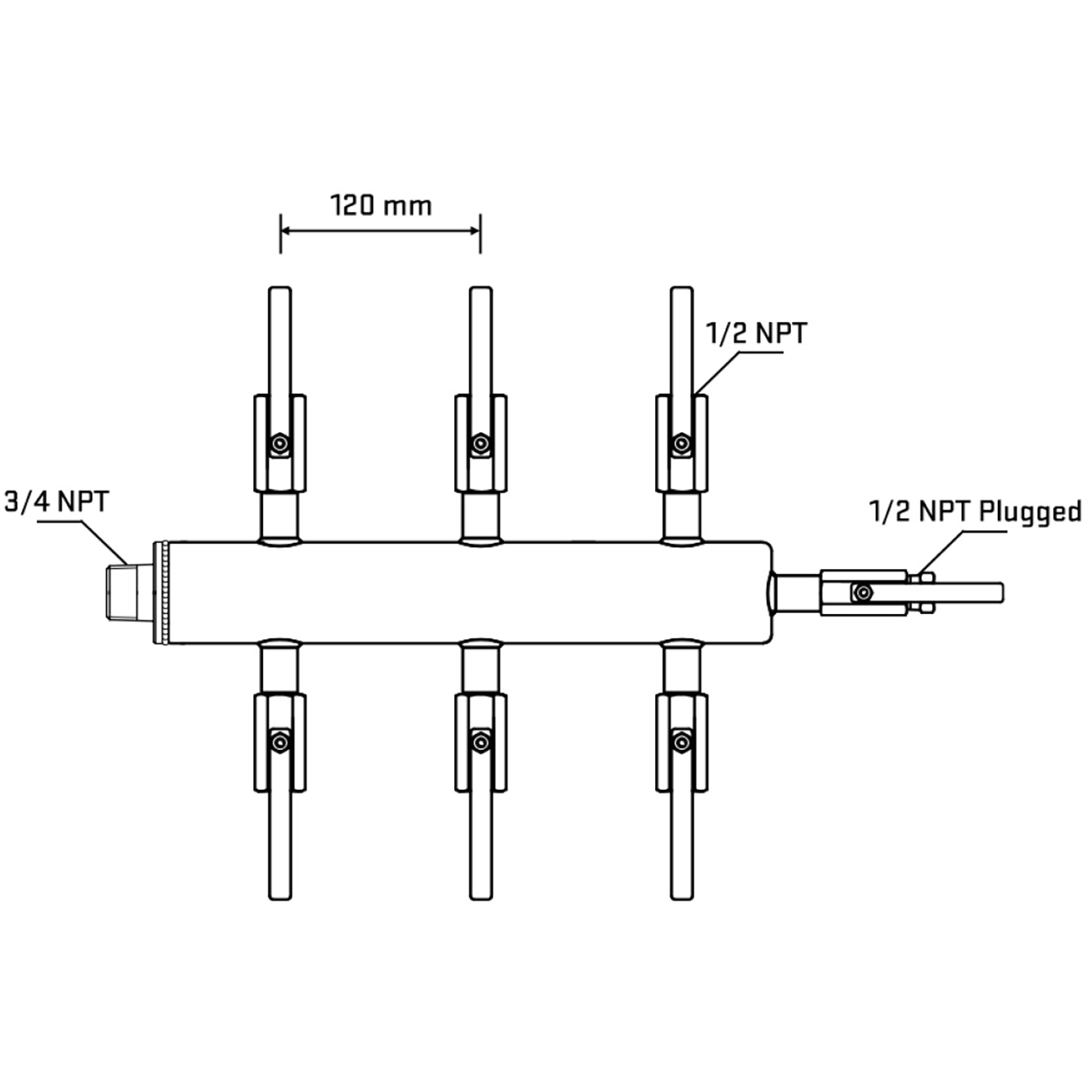 M506B080810 Manifolds Stainless Steel Double Sided