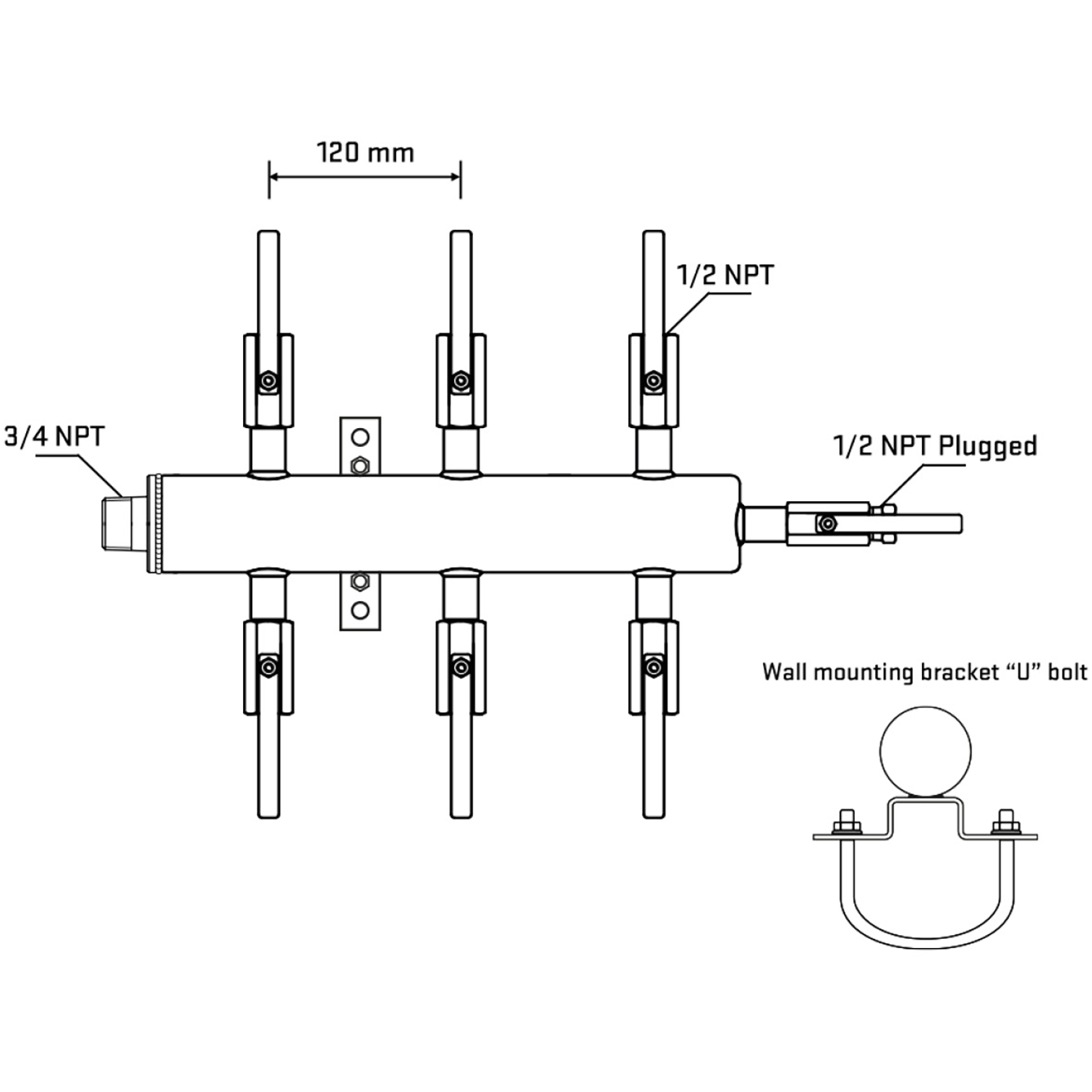 M506B080811 Manifolds Stainless Steel Double Sided