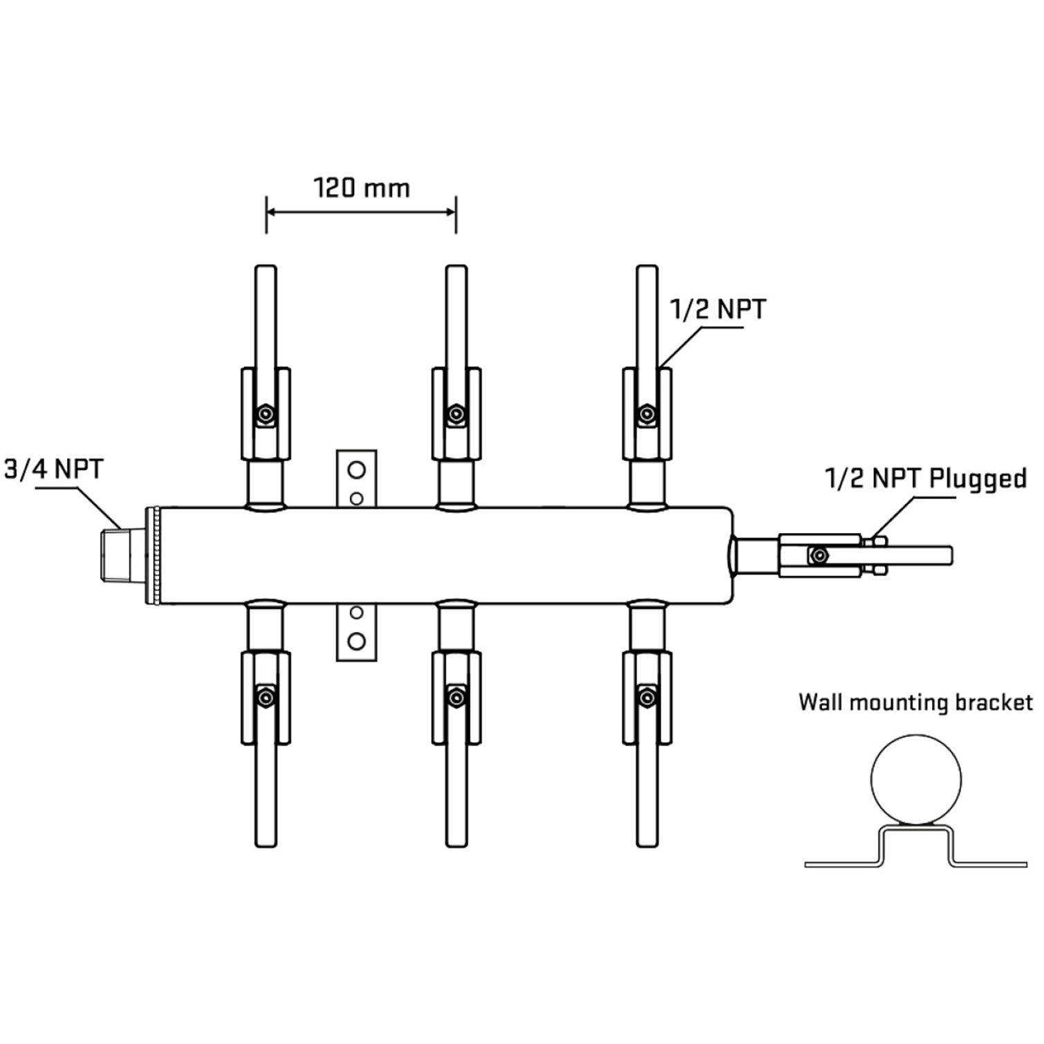 M506B080812 Manifolds Stainless Steel Double Sided
