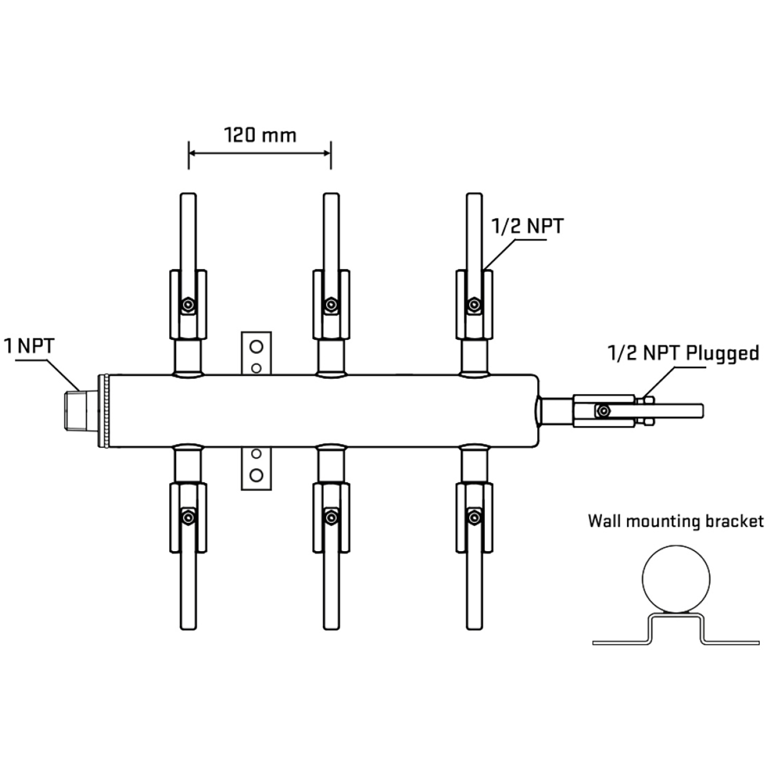 M506B080912 Manifolds Stainless Steel Double Sided