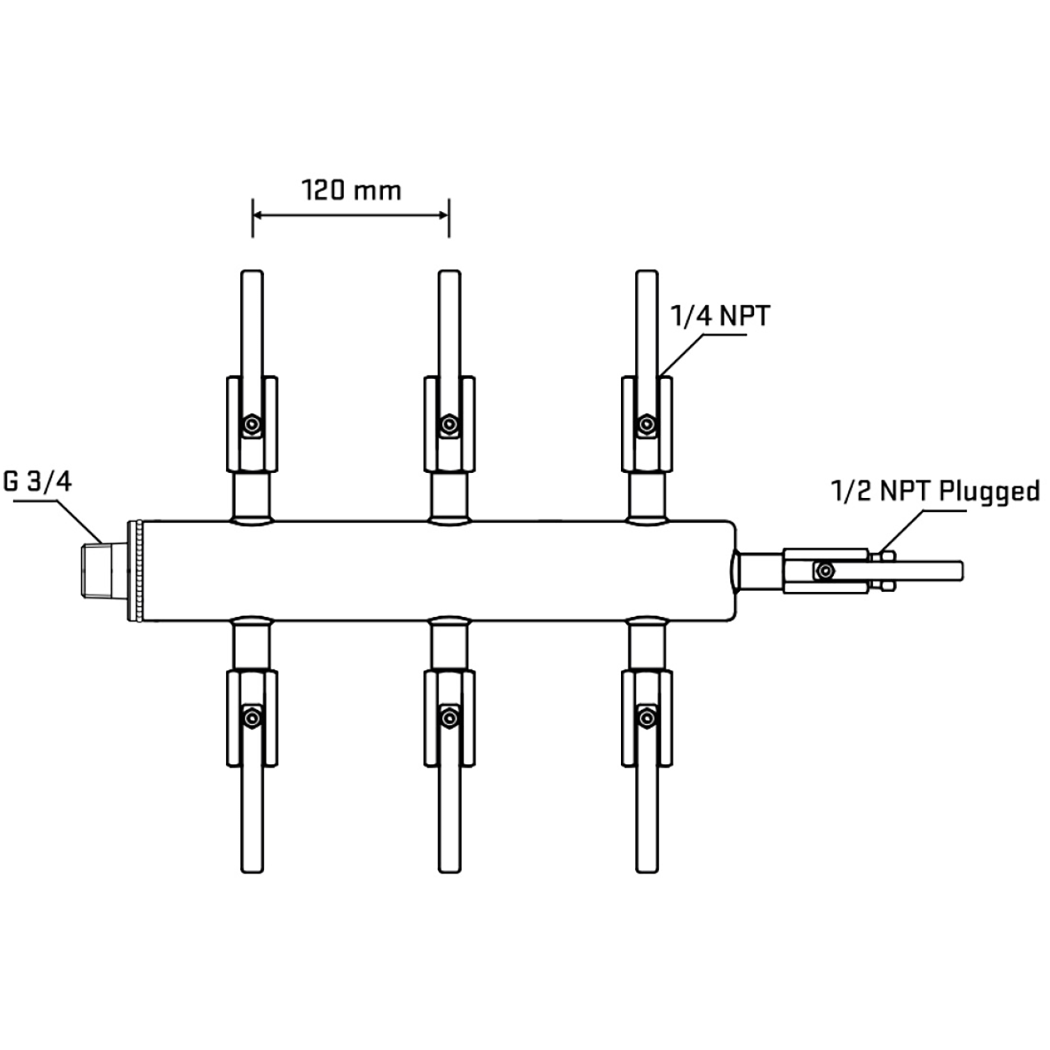 M506B090410 Manifolds Stainless Steel Double Sided
