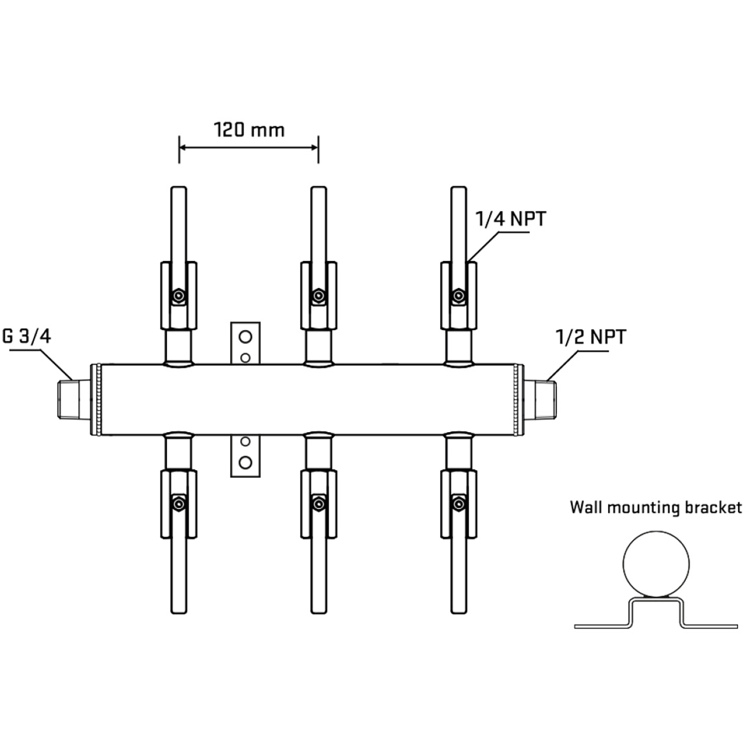 M506B090432 Manifolds Stainless Steel Double Sided