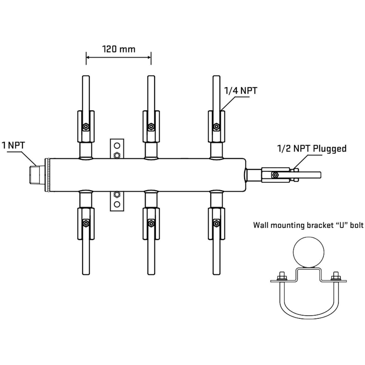 M506B090911 Manifolds Stainless Steel Double Sided