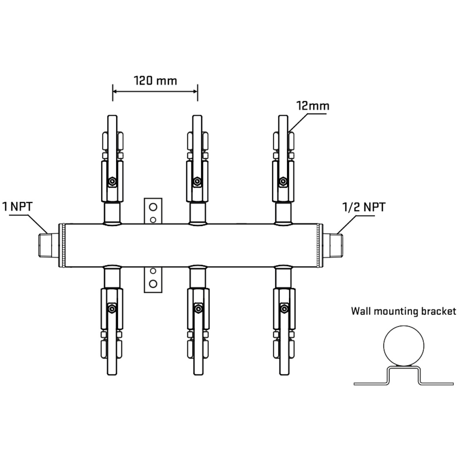 M506B100932 Manifolds Stainless Steel Double Sided