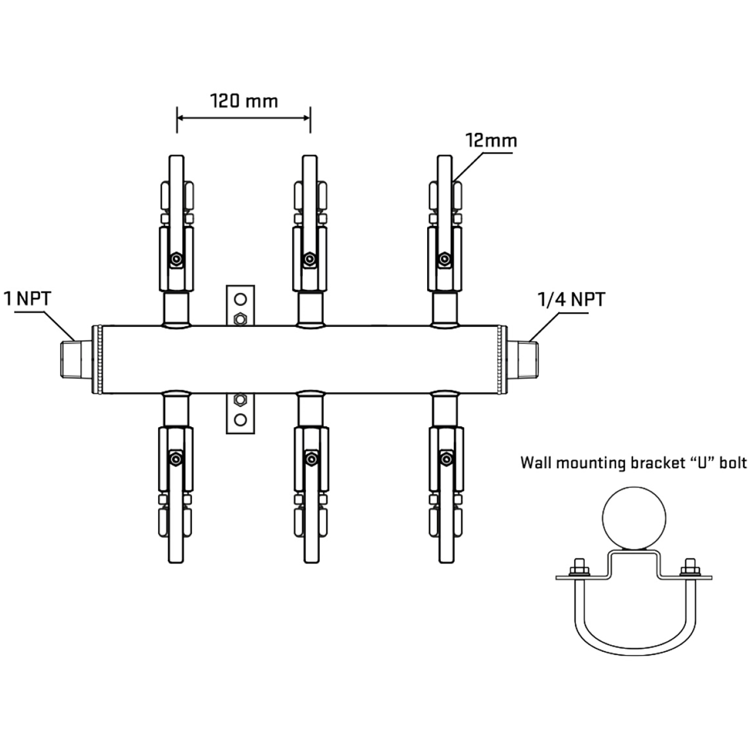 M506B100941 Manifolds Stainless Steel Double Sided