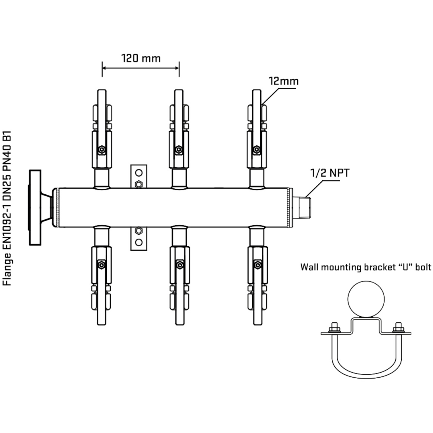 M506B110331 Manifolds Stainless Steel Double Sided