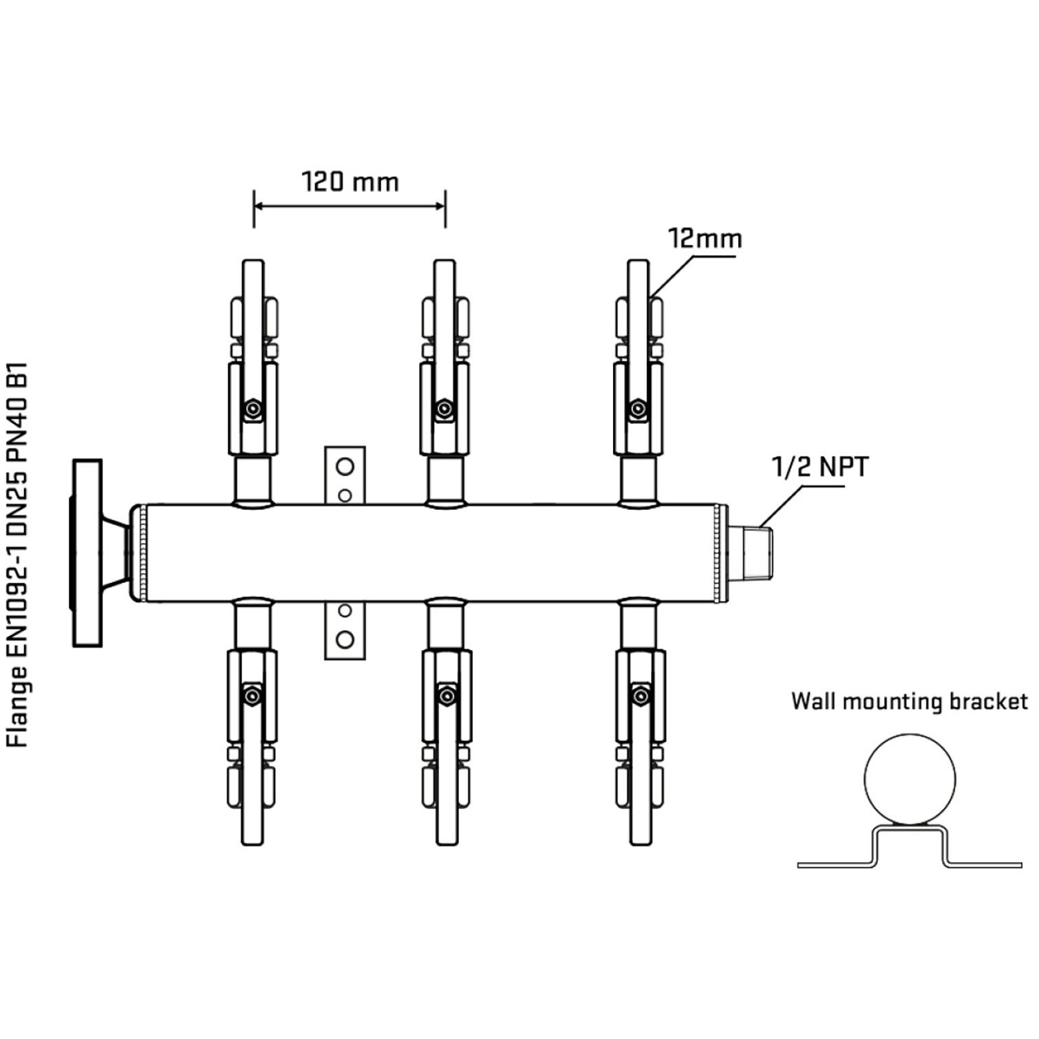 M506B110332 Manifolds Stainless Steel Double Sided