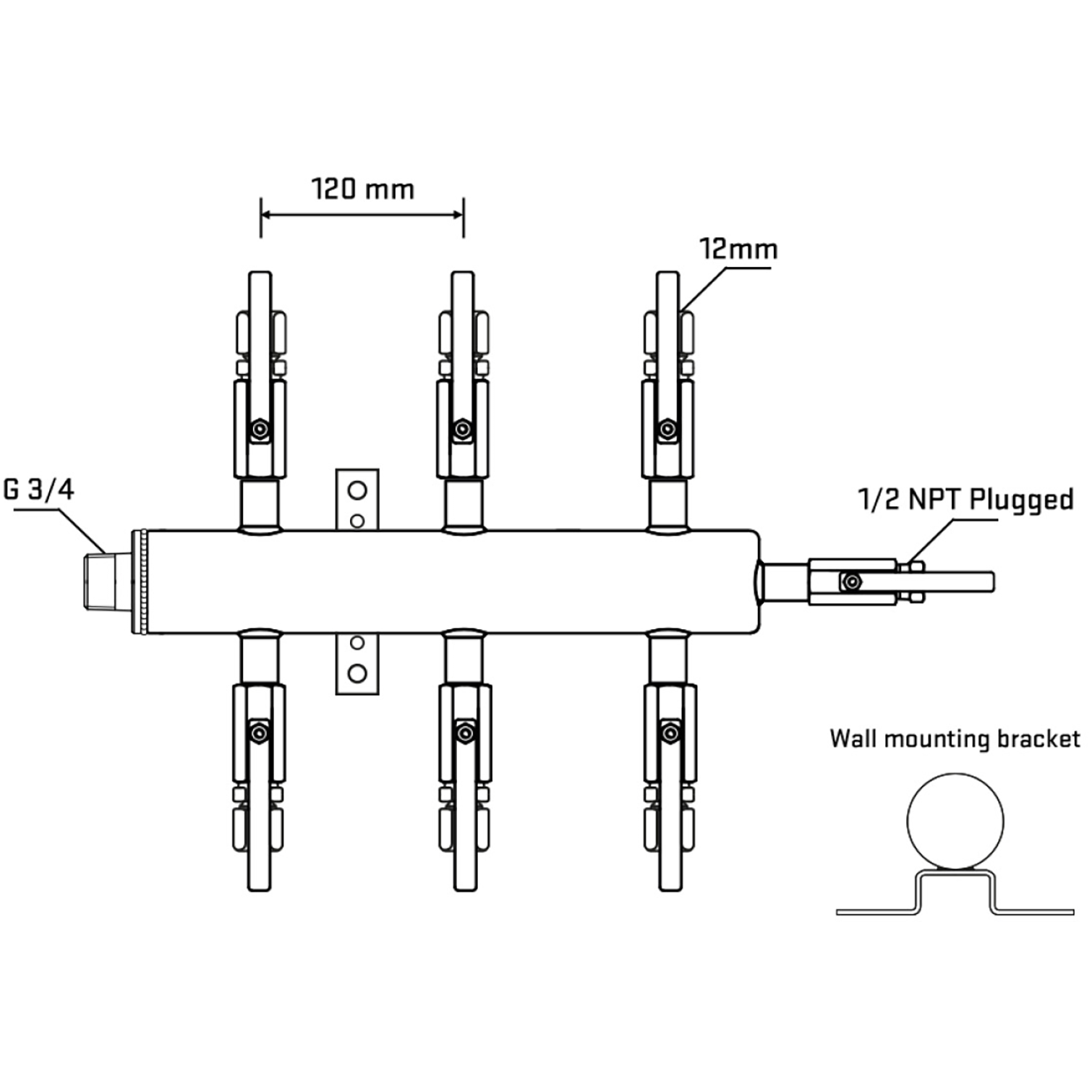 M506B110412 Manifolds Stainless Steel Double Sided