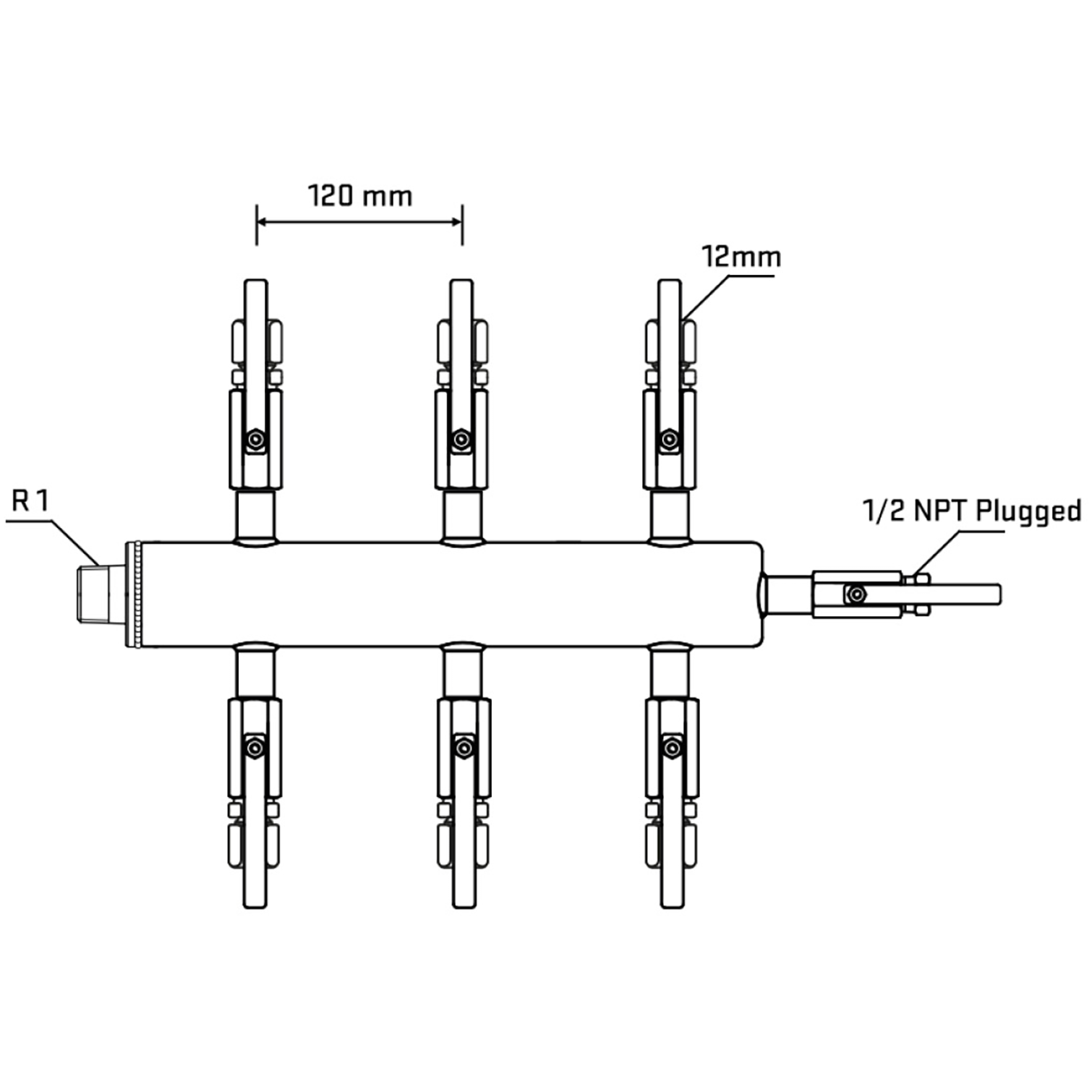 M506B110510 Manifolds Stainless Steel Double Sided