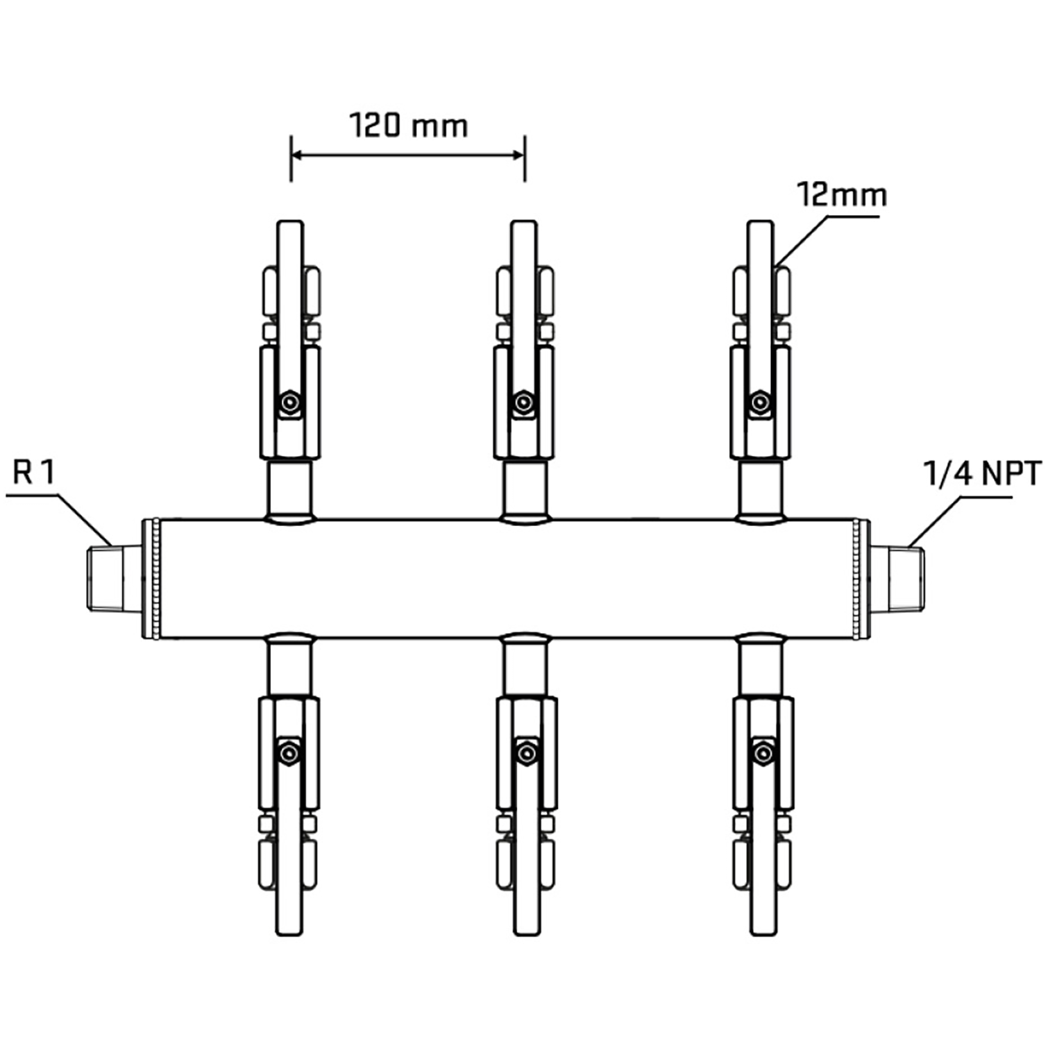 M506B110540 Manifolds Stainless Steel Double Sided
