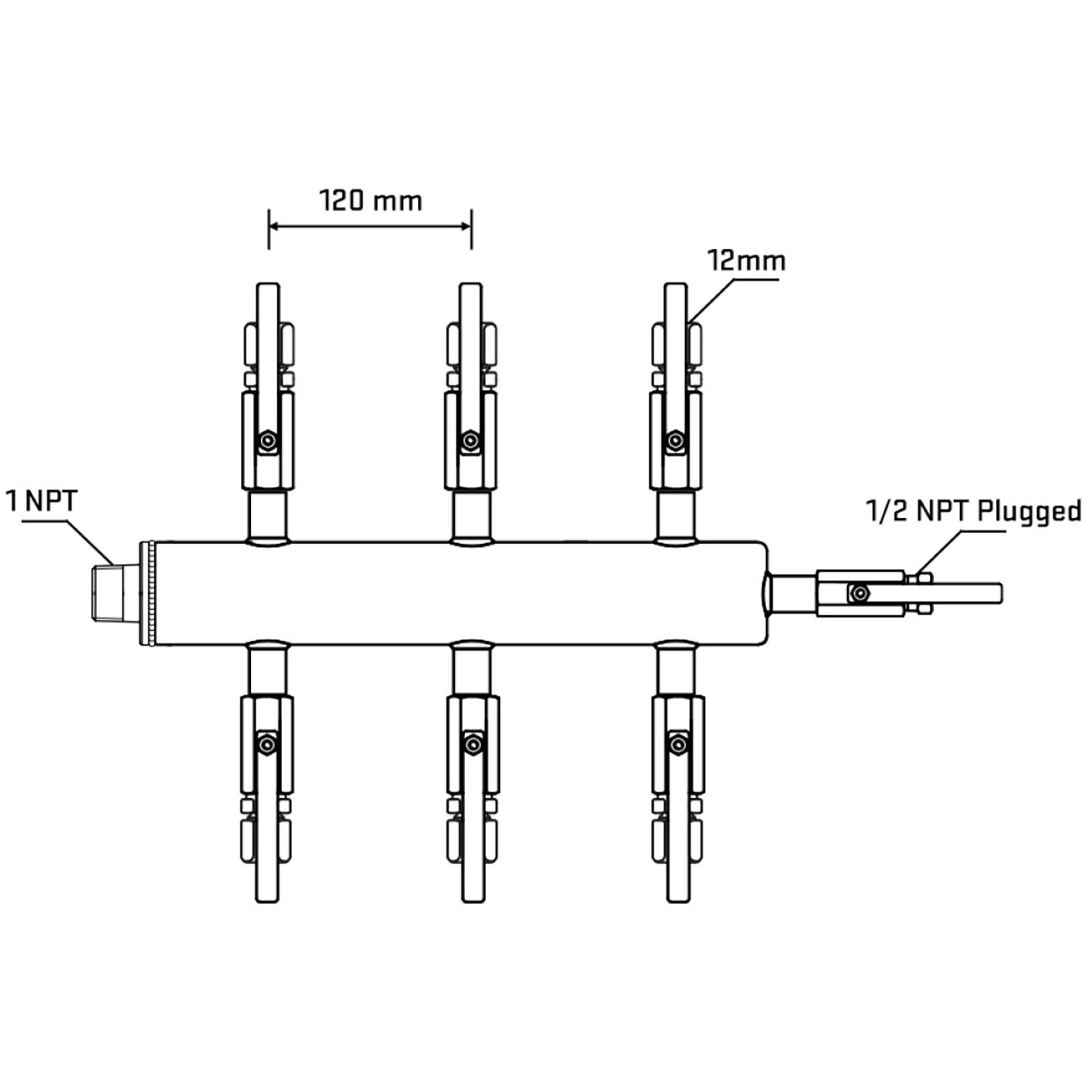 M506B110910 Manifolds Stainless Steel Double Sided