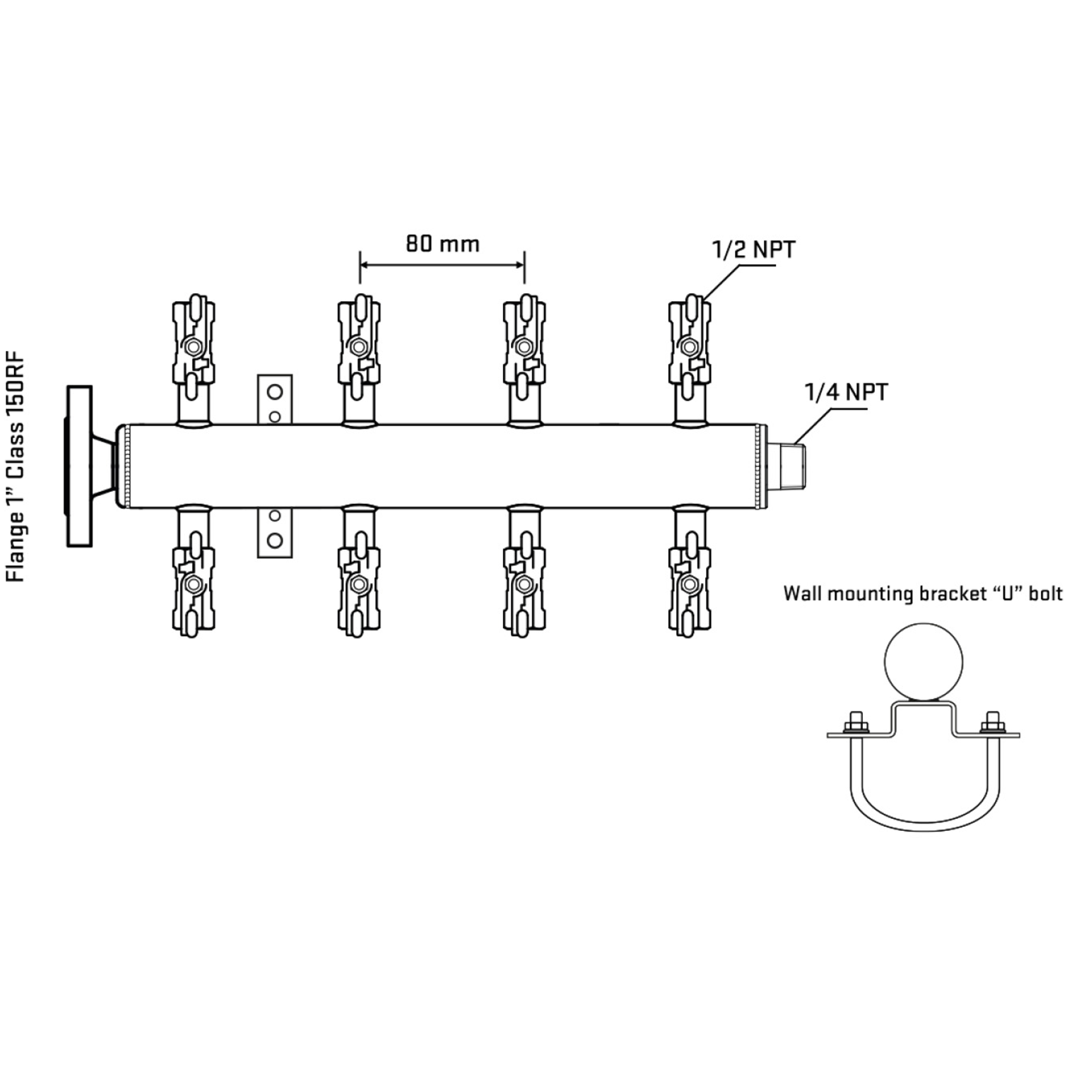 M508A010141 Manifolds Stainless Steel Double Sided