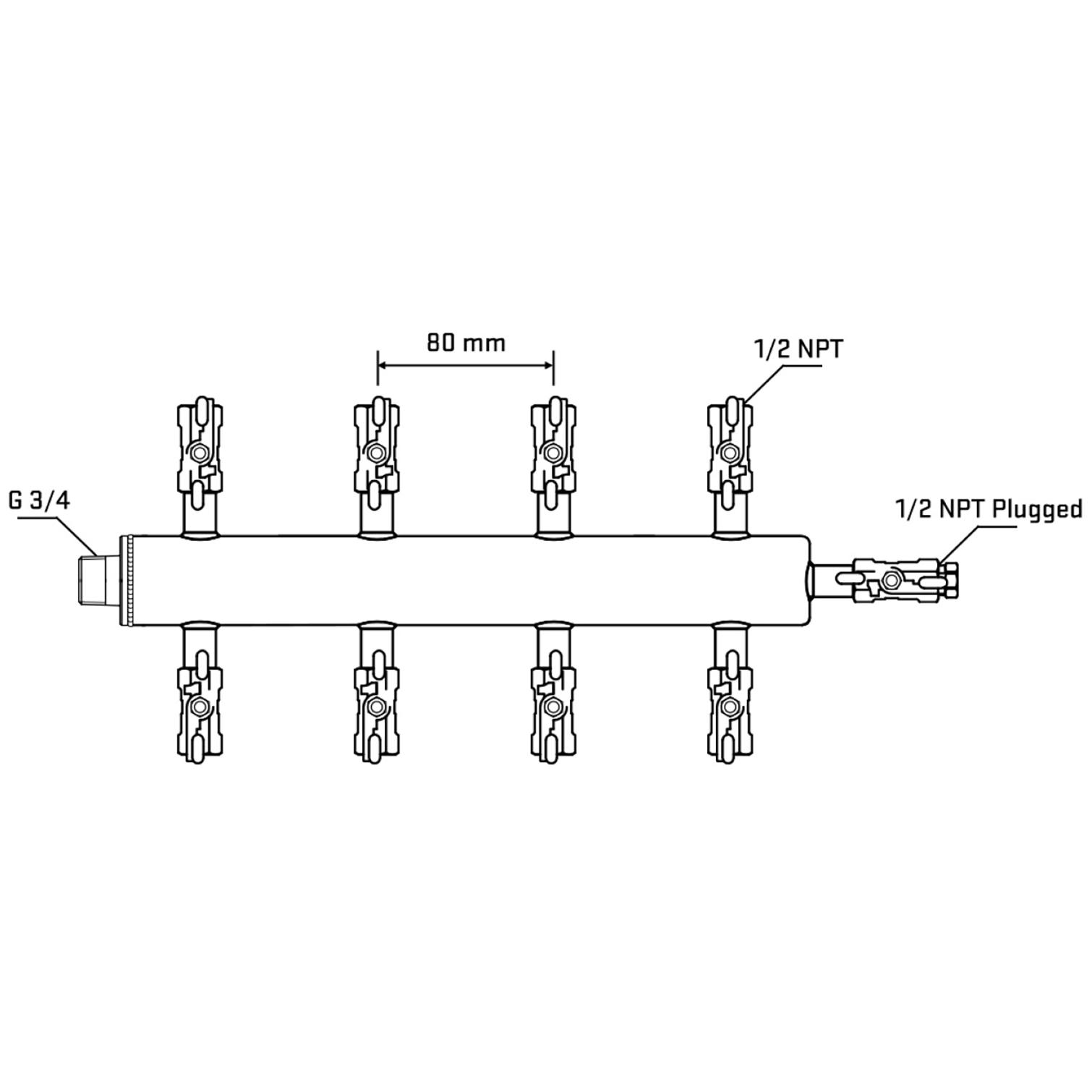 M508A010410 Manifolds Stainless Steel Double Sided
