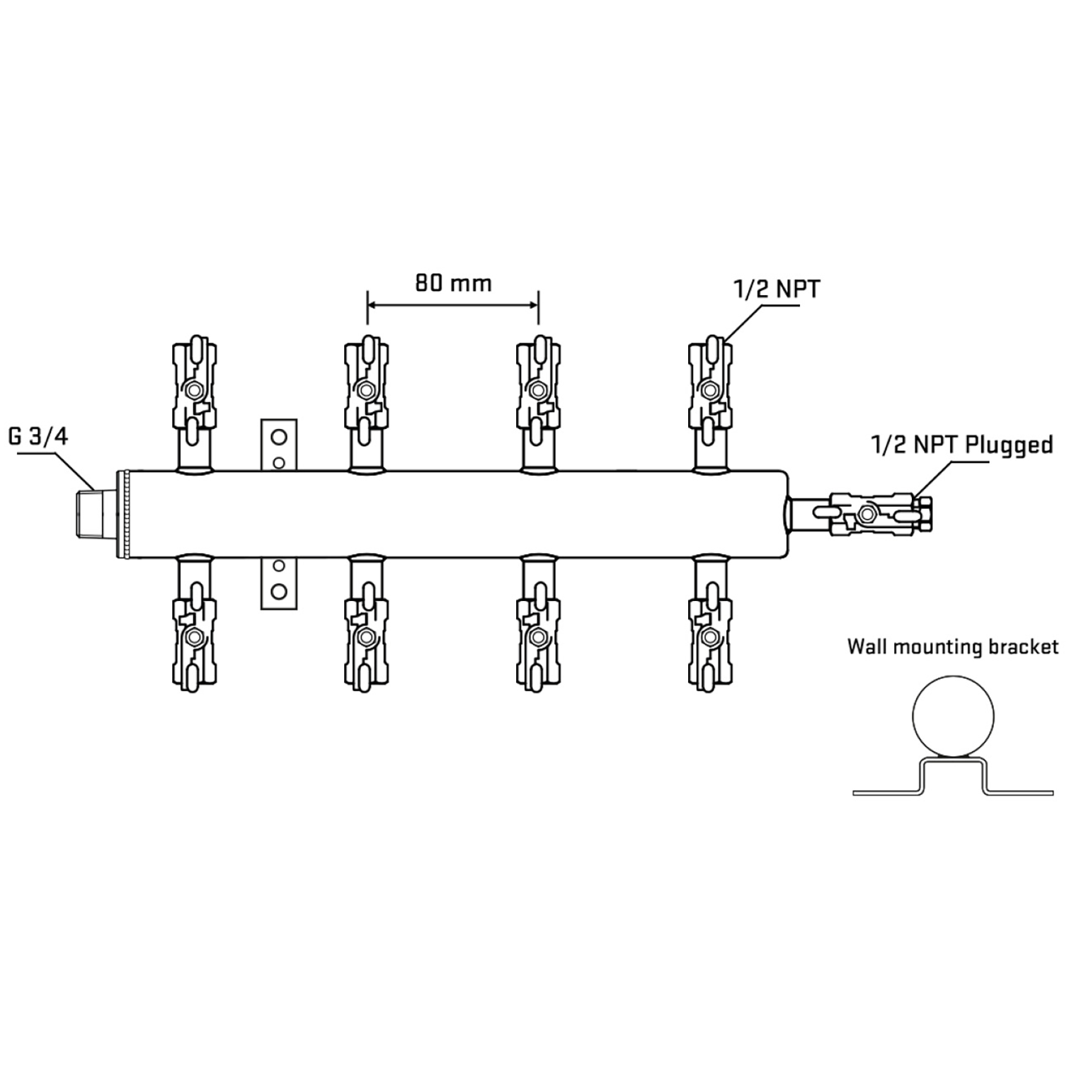 M508A010412 Manifolds Stainless Steel Double Sided