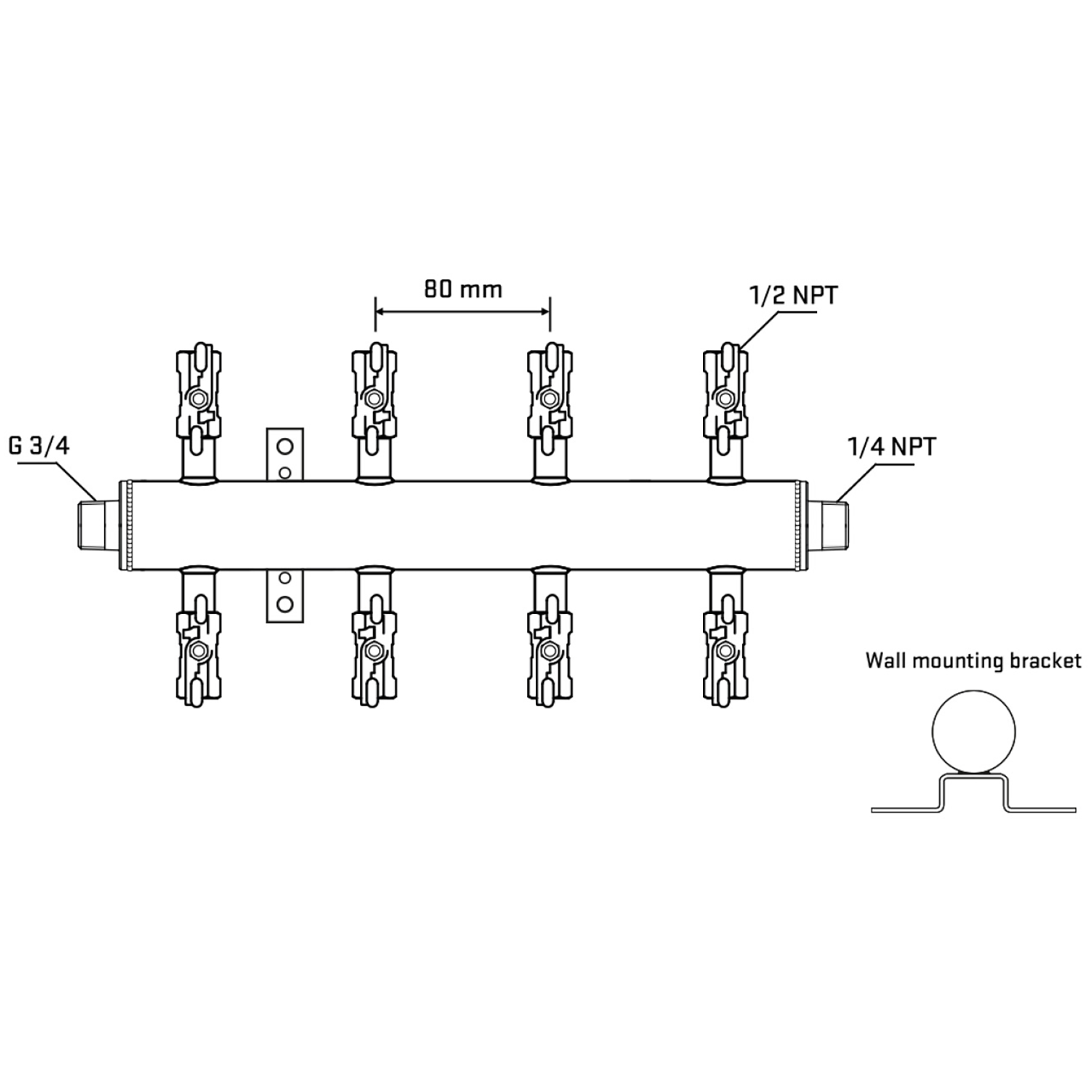 M508A010442 Manifolds Stainless Steel Double Sided