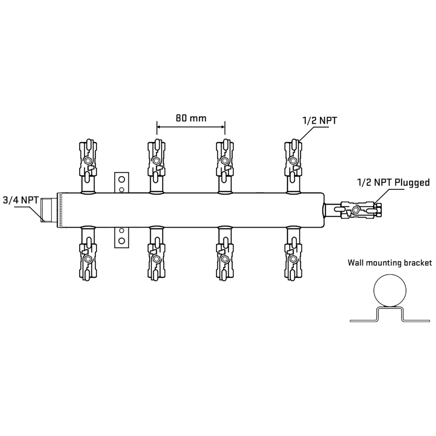 M508A011012 Manifolds Stainless Steel Double Sided