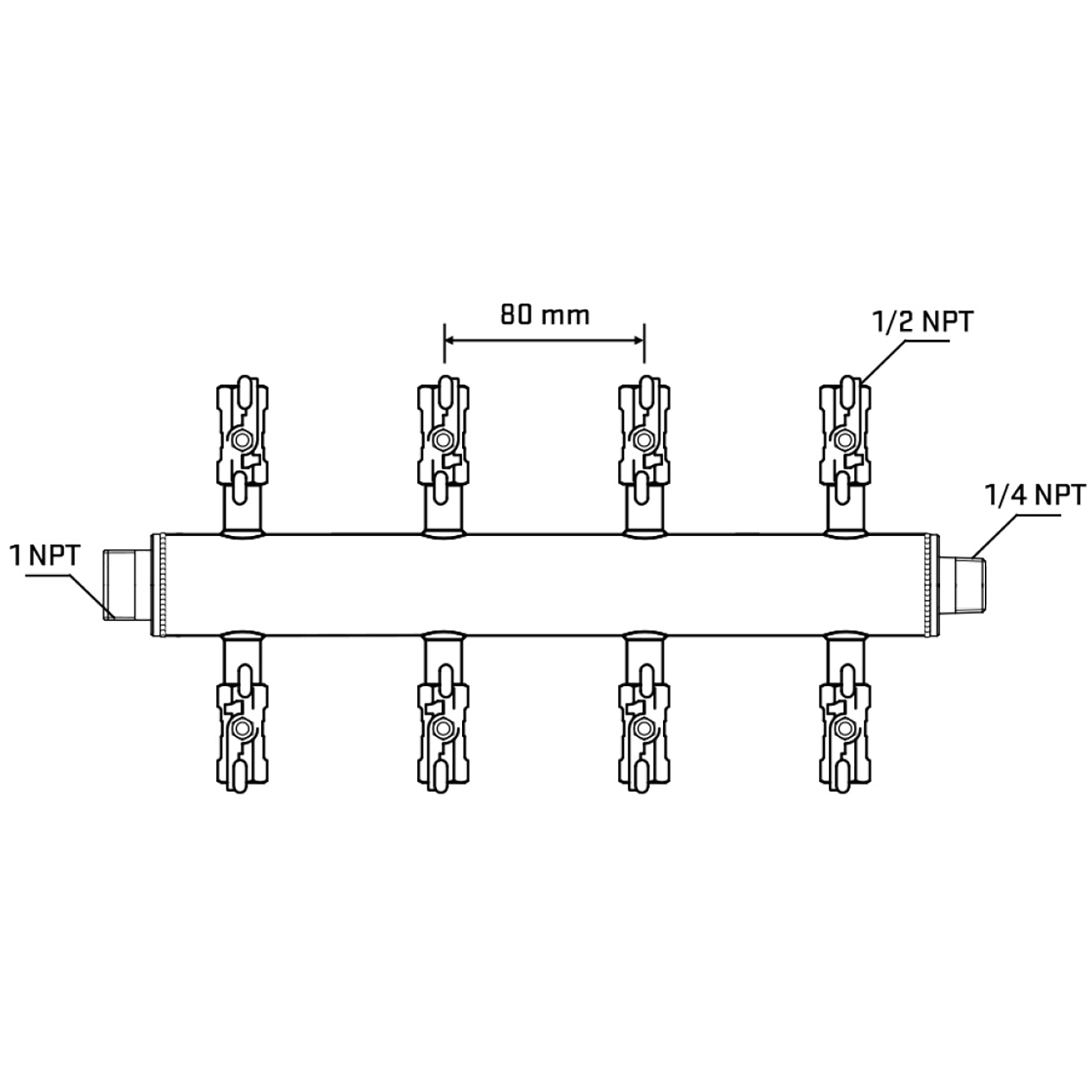 M508A011140 Manifolds Stainless Steel Double Sided