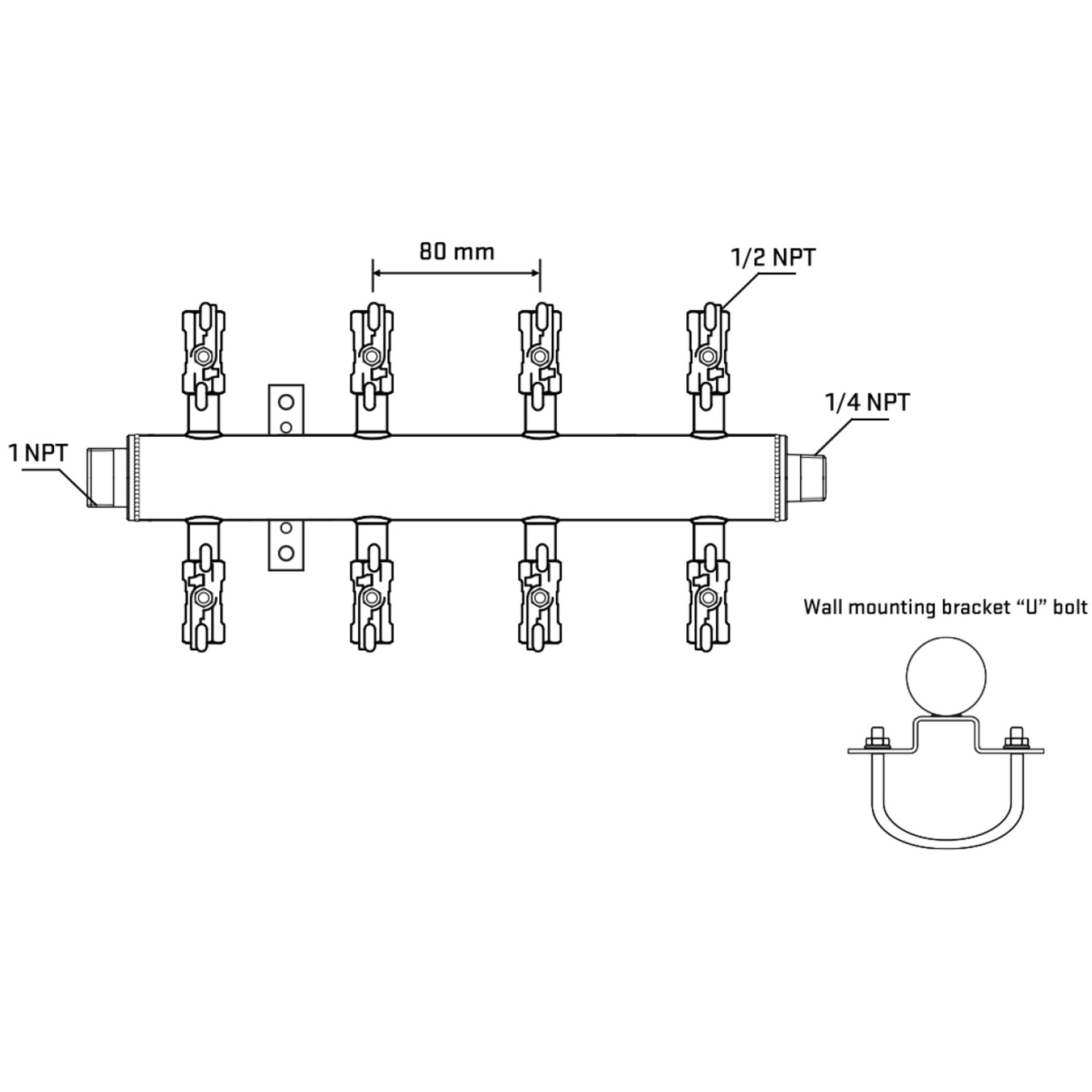 M508A011141 Manifolds Stainless Steel Double Sided