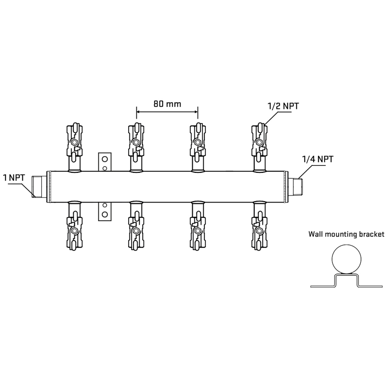 M508A011142 Manifolds Stainless Steel Double Sided