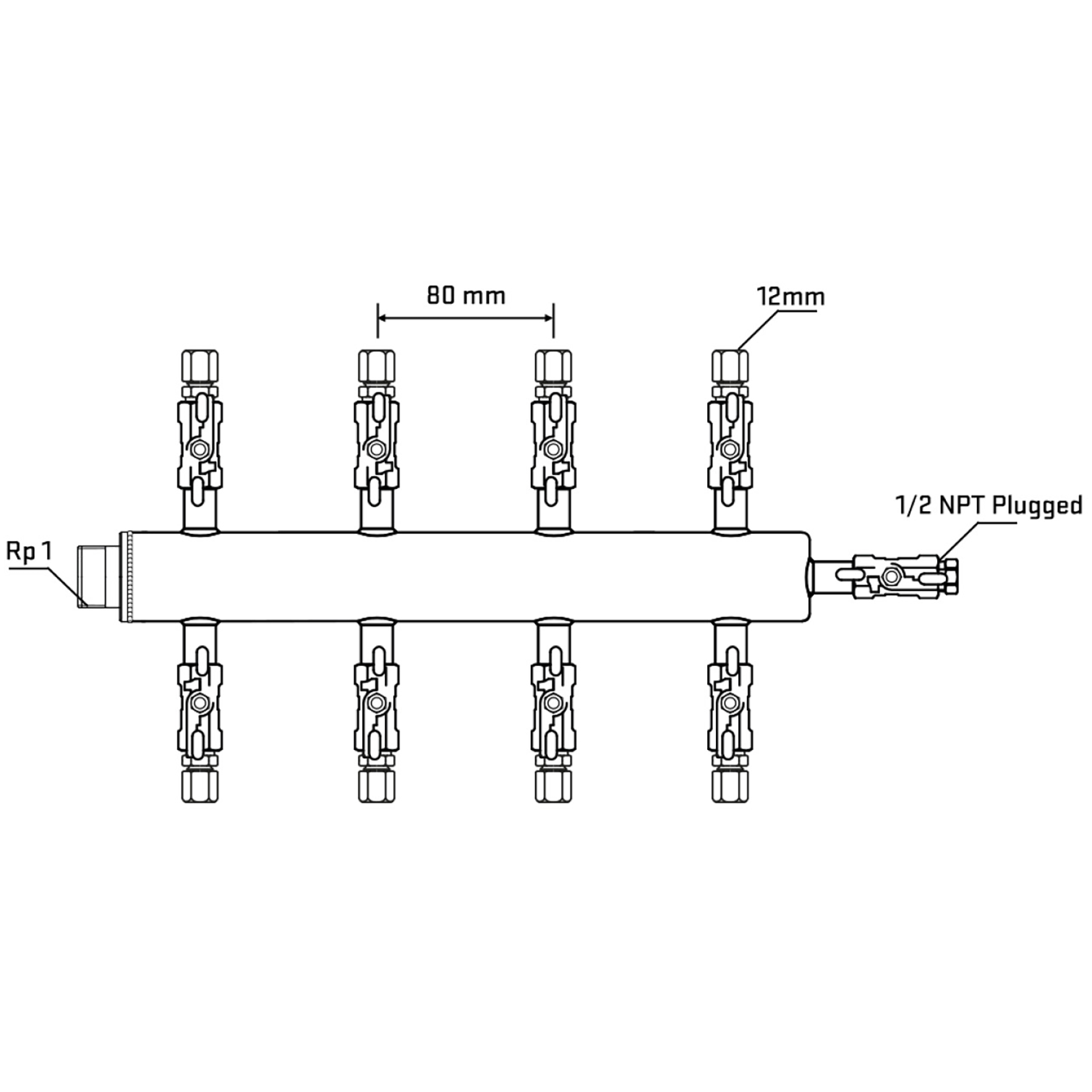 M508A030710 Manifolds Stainless Steel Double Sided