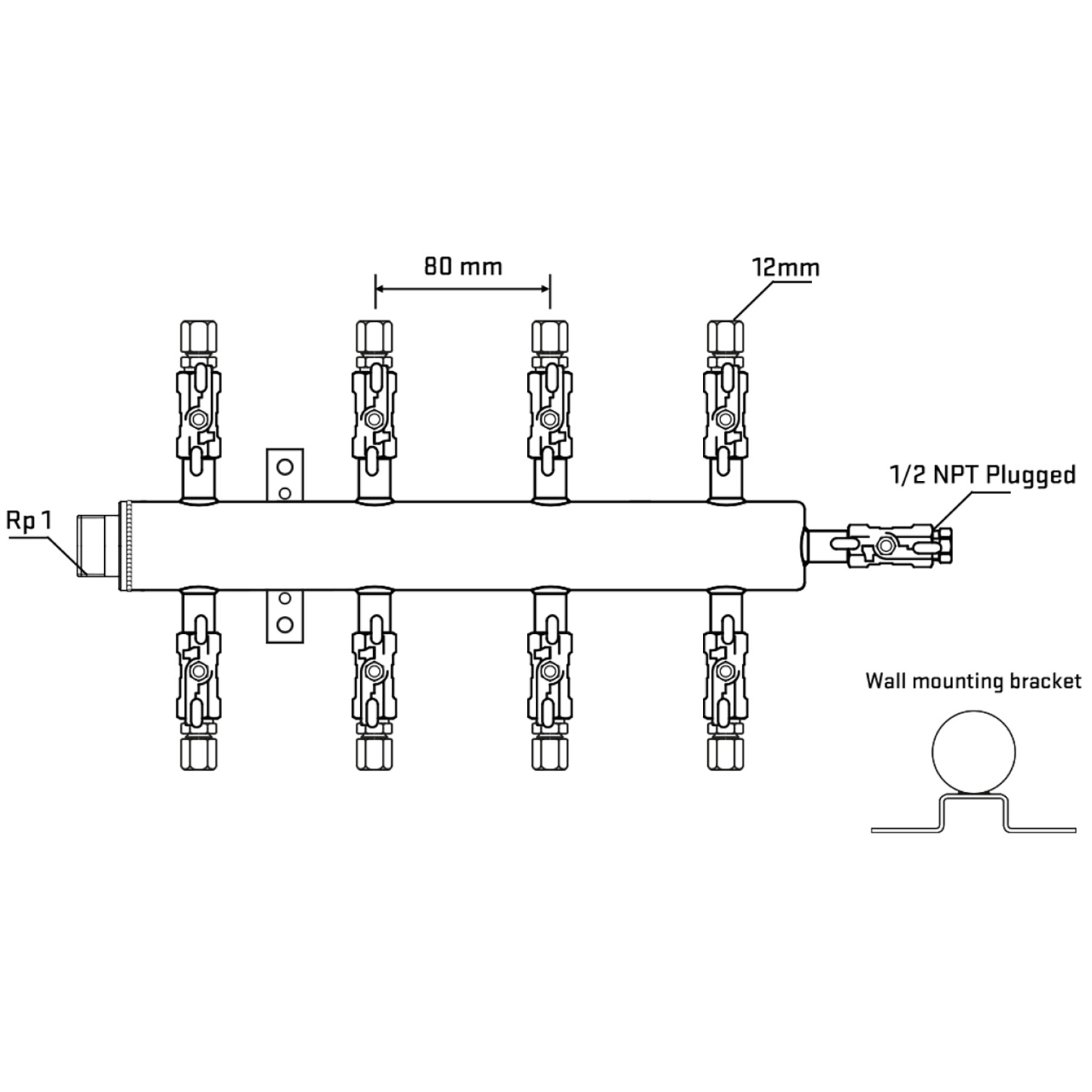 M508A030712 Manifolds Stainless Steel Double Sided