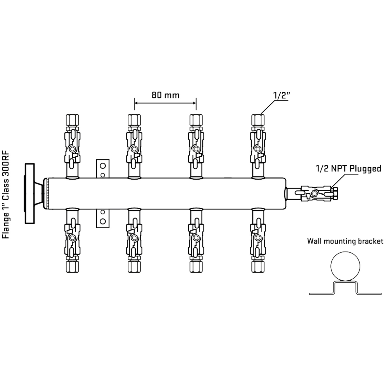 M508A050212 Manifolds Stainless Steel Double Sided