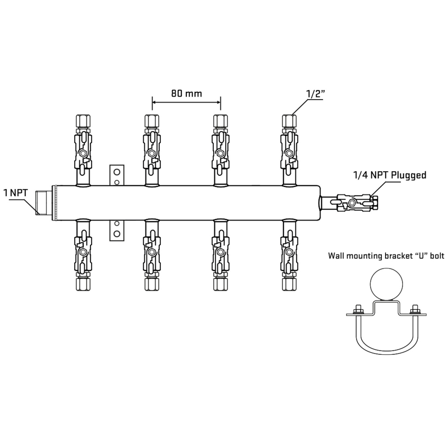 M508A051121 Manifolds Stainless Steel Double Sided