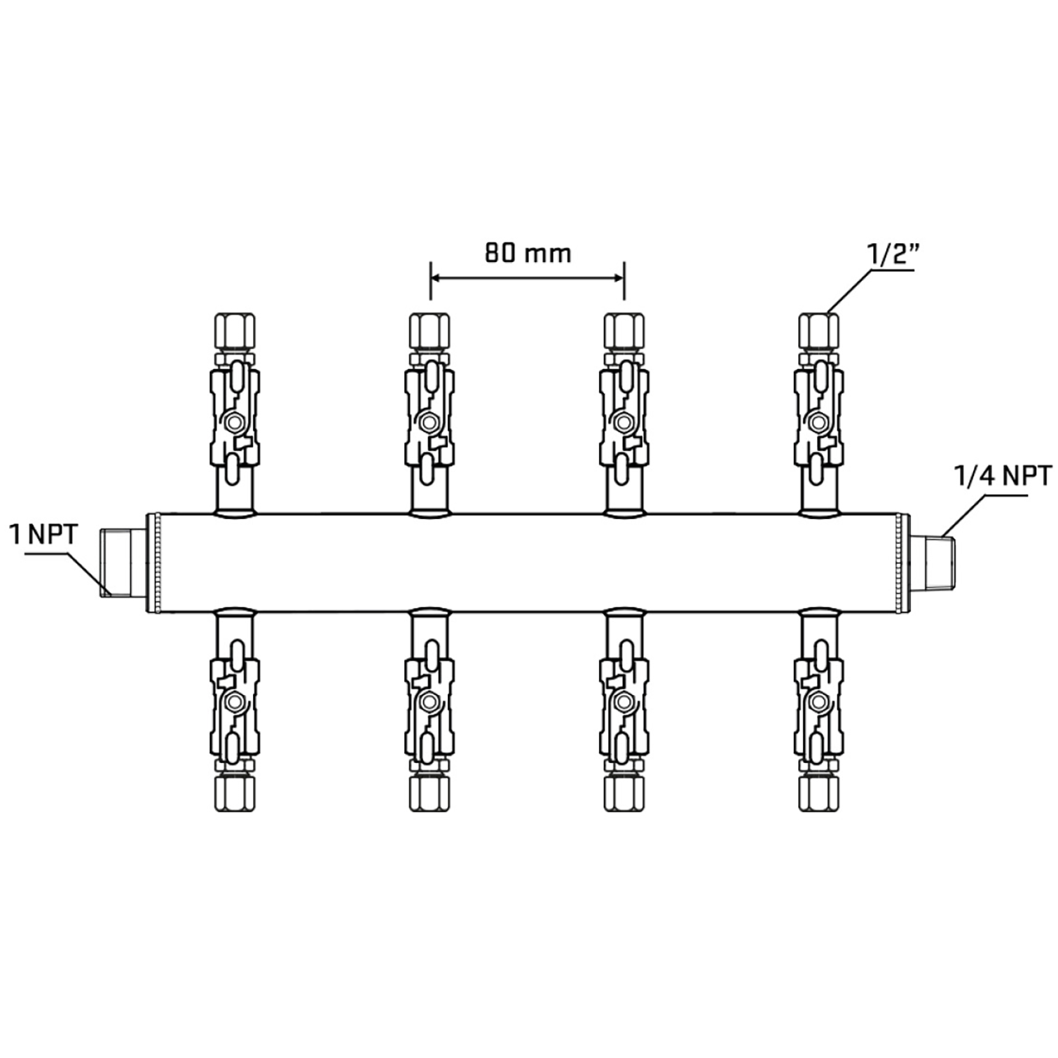 M508A051140 Manifolds Stainless Steel Double Sided