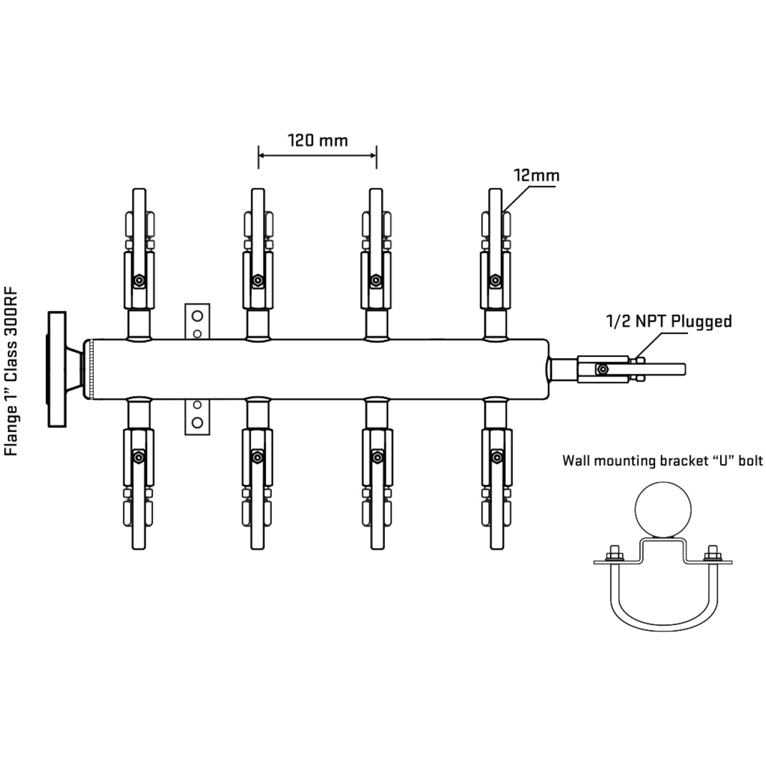 M508B110211 Manifolds Stainless Steel Double Sided