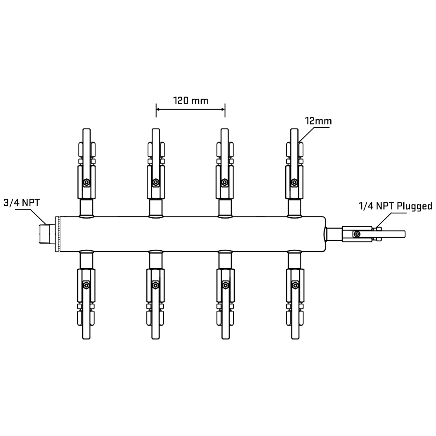 M508B110820 Manifolds Stainless Steel Double Sided