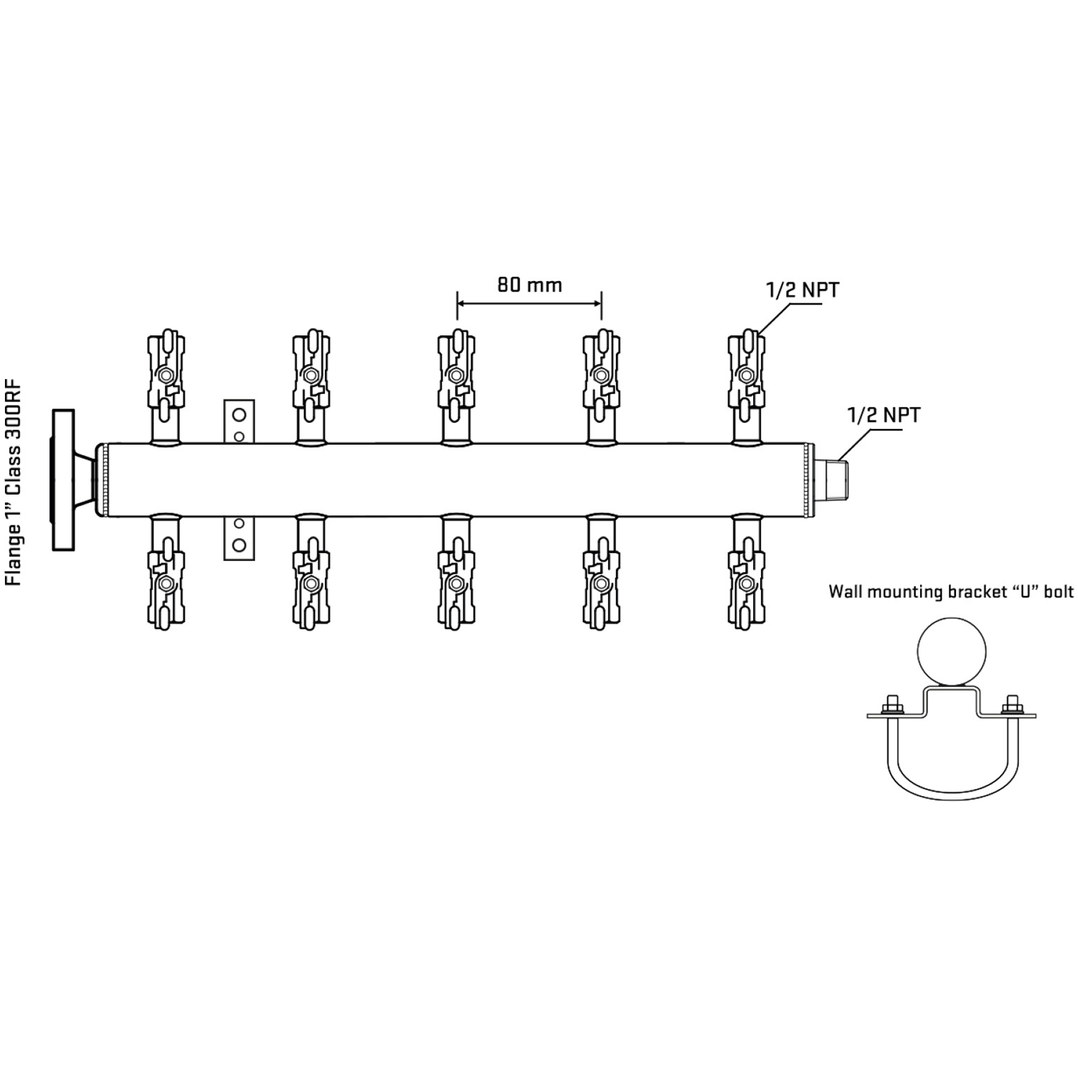 M510A010231 Manifolds Stainless Steel Double Sided