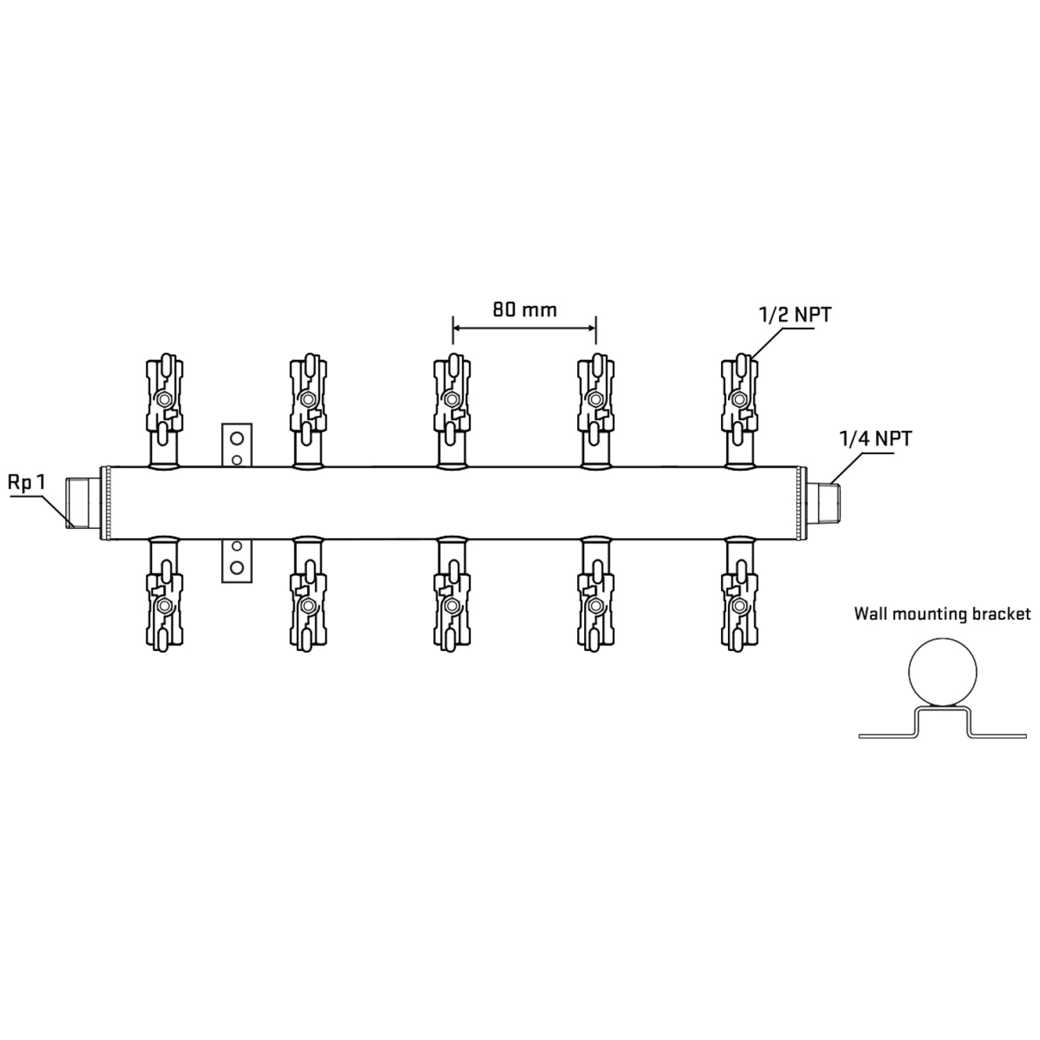 M510A010742 Manifolds Stainless Steel Double Sided
