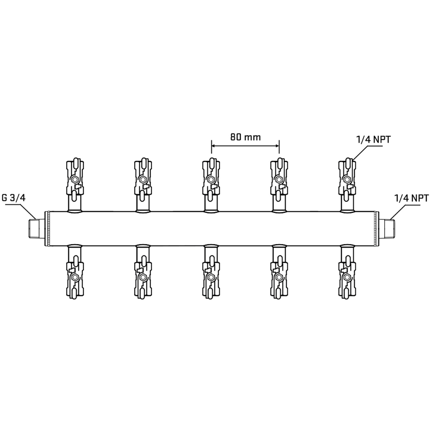 M510A020440 Manifolds Stainless Steel Double Sided